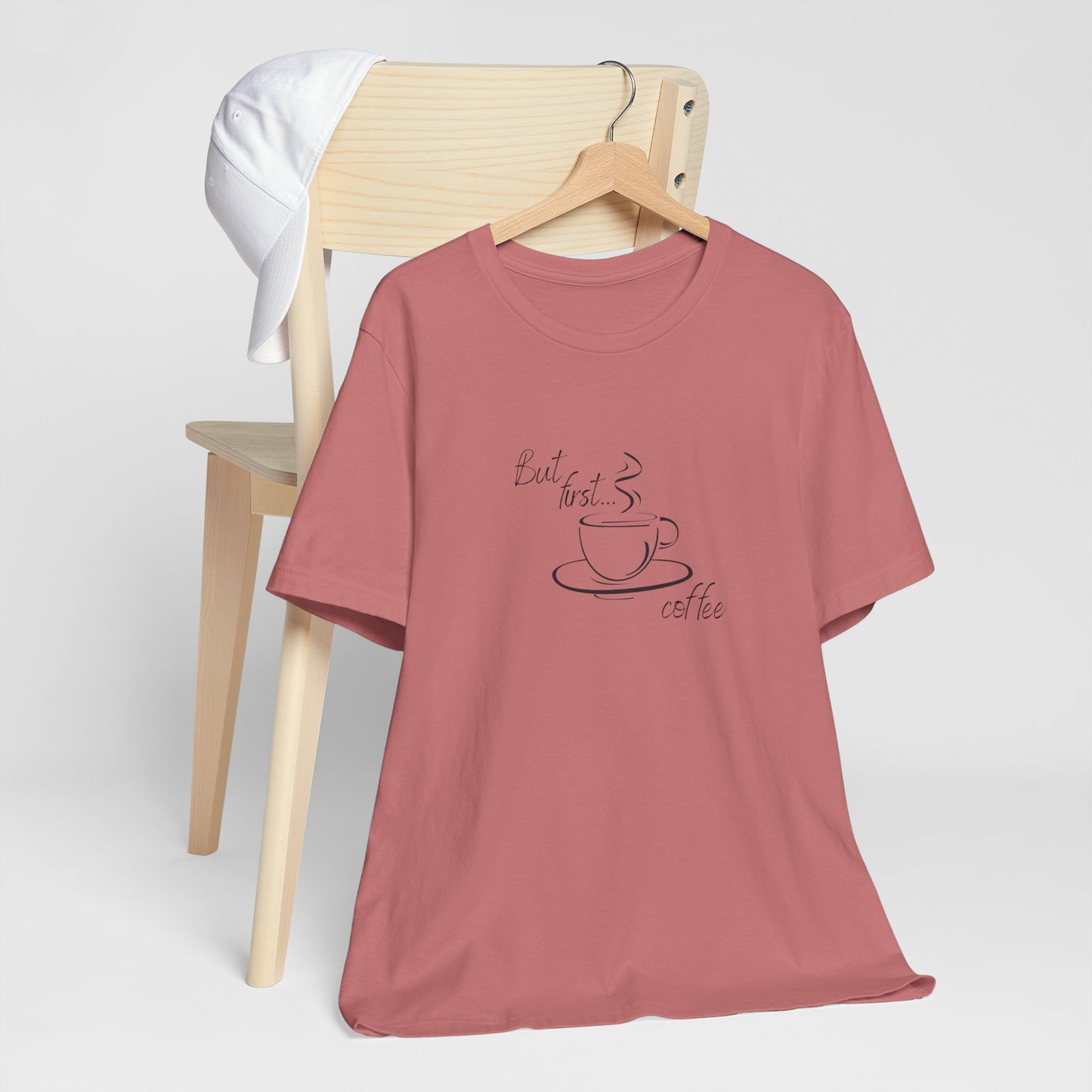 But First Coffee, Coffee Lover's Unisex Tee - Perfect for Casual Outings, Gifts, Birthdays, or Cozy Mornings, Wear it with Style!
