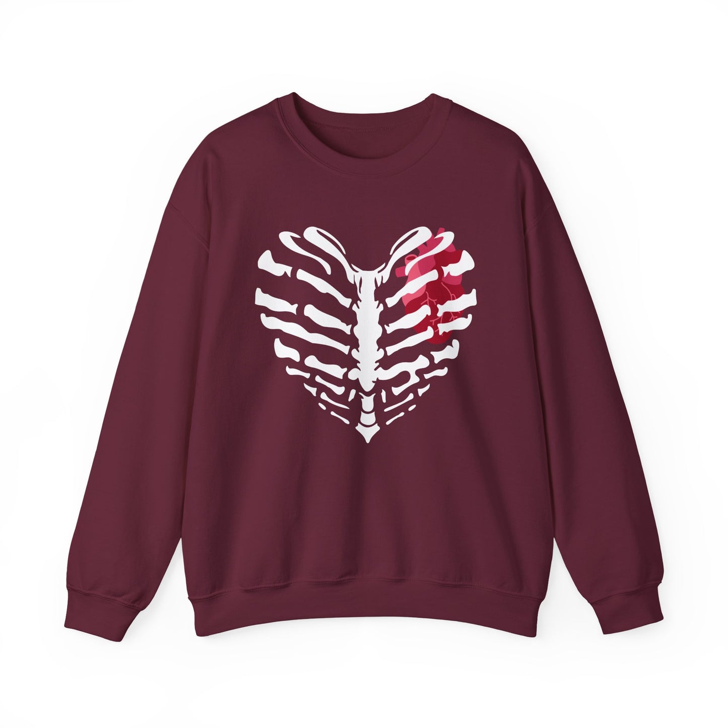 Skeleton Heart Sweatshirt, Unisex Crewneck, Halloween Sweatshirt, Gothic Style