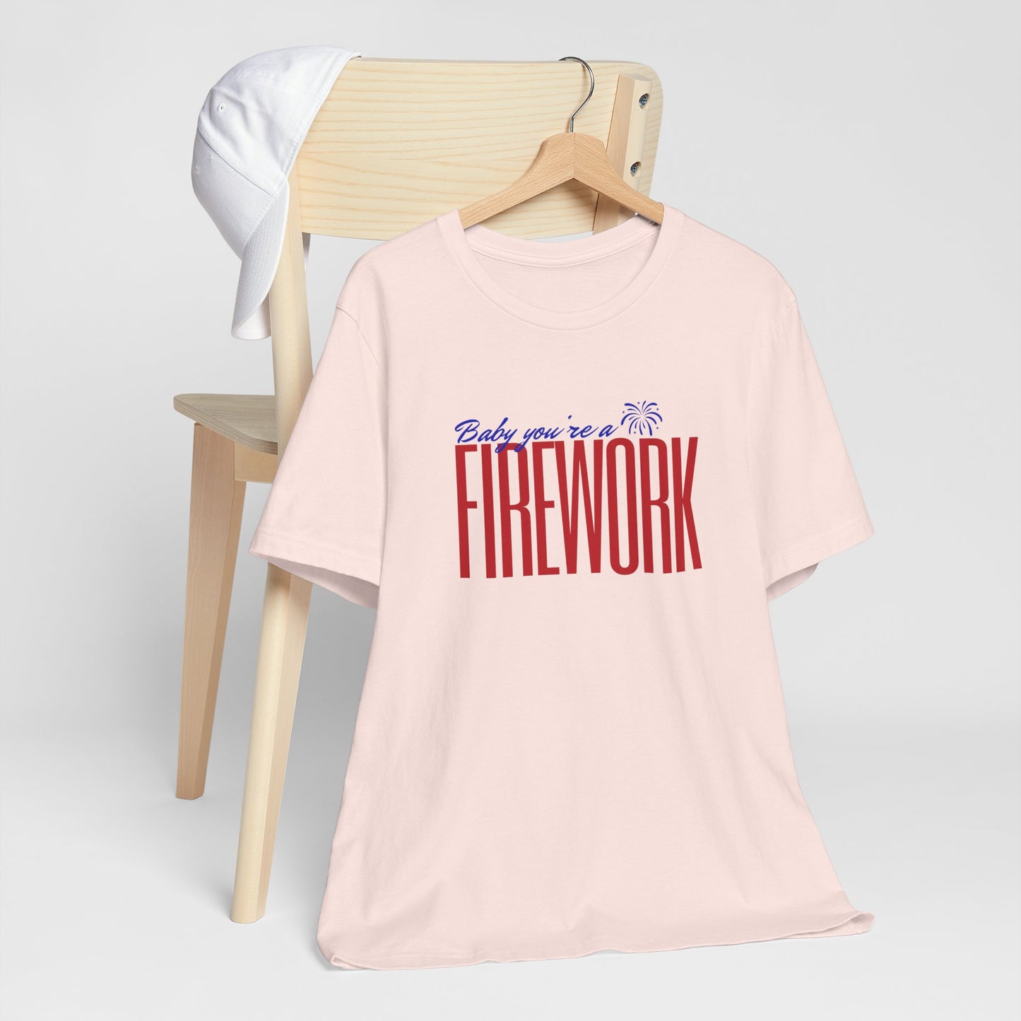 Pink Firework Unisex Tee, Patriotic T-Shirt, 4th of July Apparel, Summer Party Shirt, Fun Statement Tee, Casual Comfort Wear
