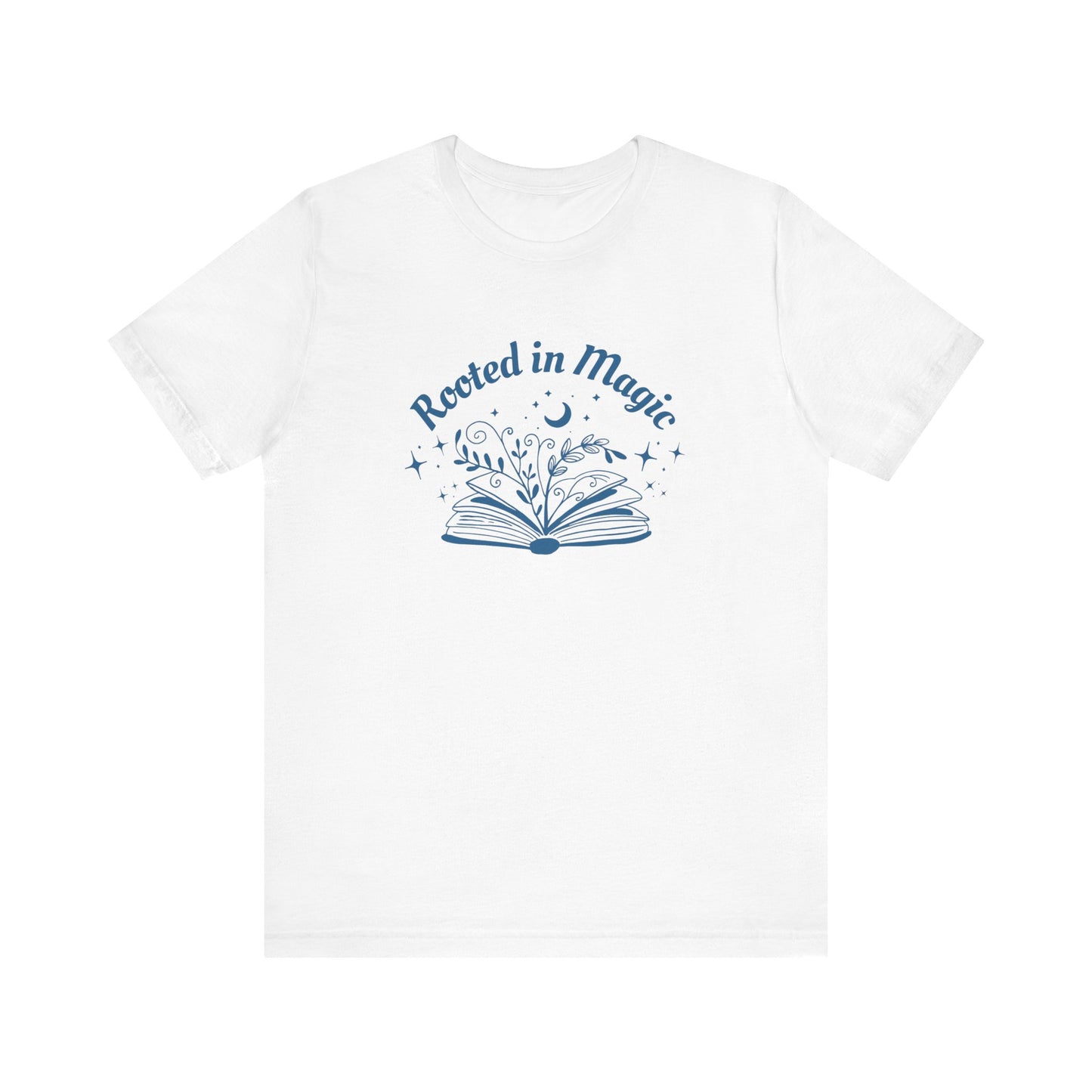 Rooted in Magic Short Sleeve Tee, Ideal for Book Lovers, Spell Binders, and Magic Minds Alike