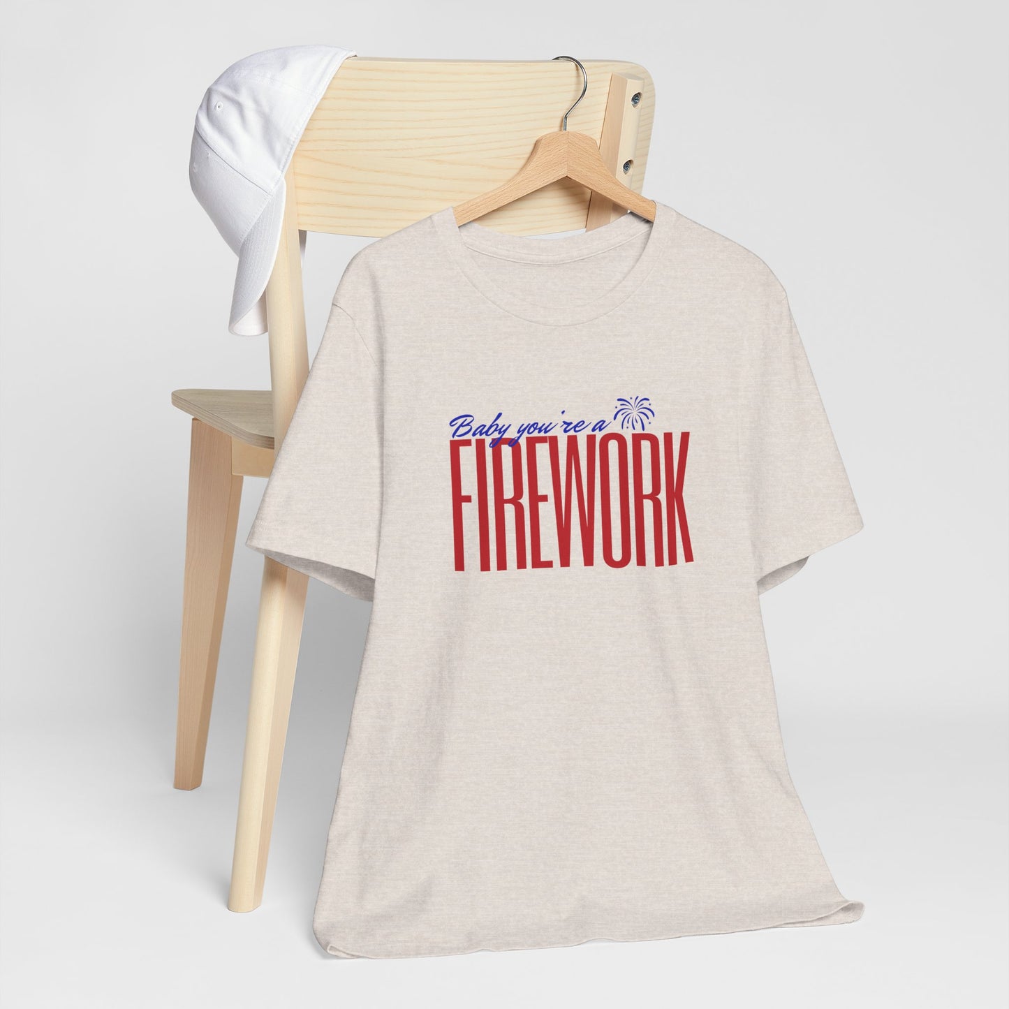 Pink Firework Unisex Tee, Patriotic T-Shirt, 4th of July Apparel, Summer Party Shirt, Fun Statement Tee, Casual Comfort Wear