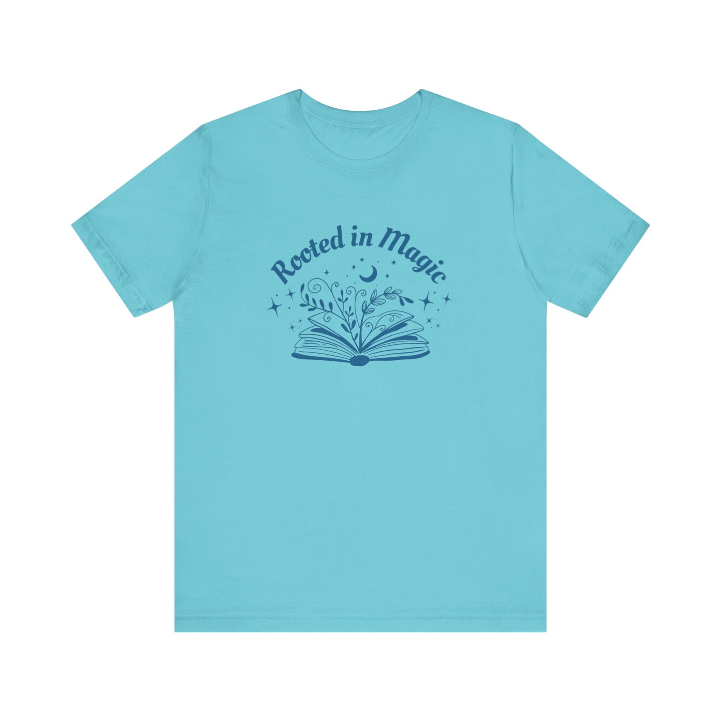 Rooted in Magic Short Sleeve Tee, Ideal for Book Lovers, Spell Binders, and Magic Minds Alike
