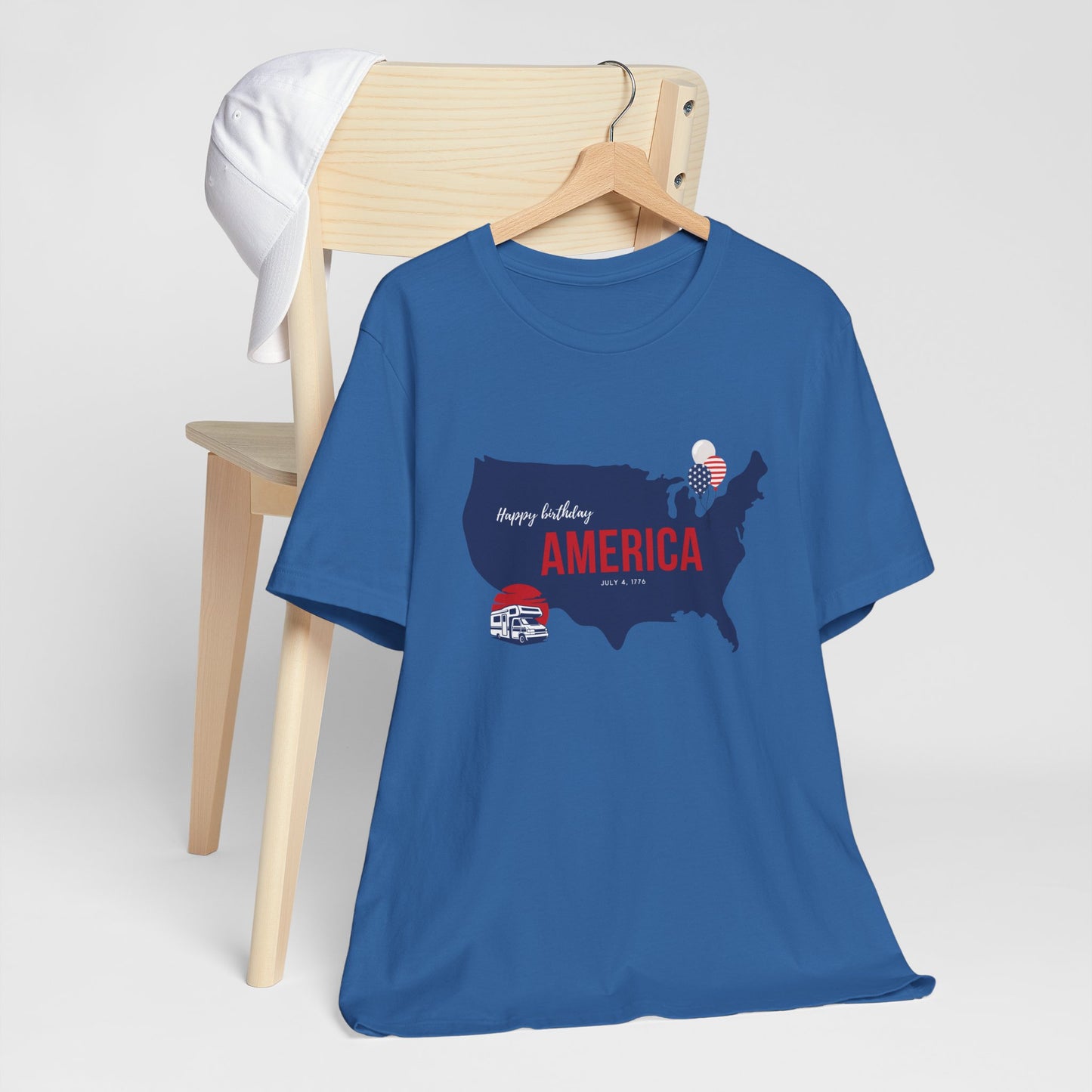 Happy Birthday America Tee, Unisex Jersey T-Shirt, 4th of July Shirt, Patriotic Tee, Americana Apparel, Independence Day Gift