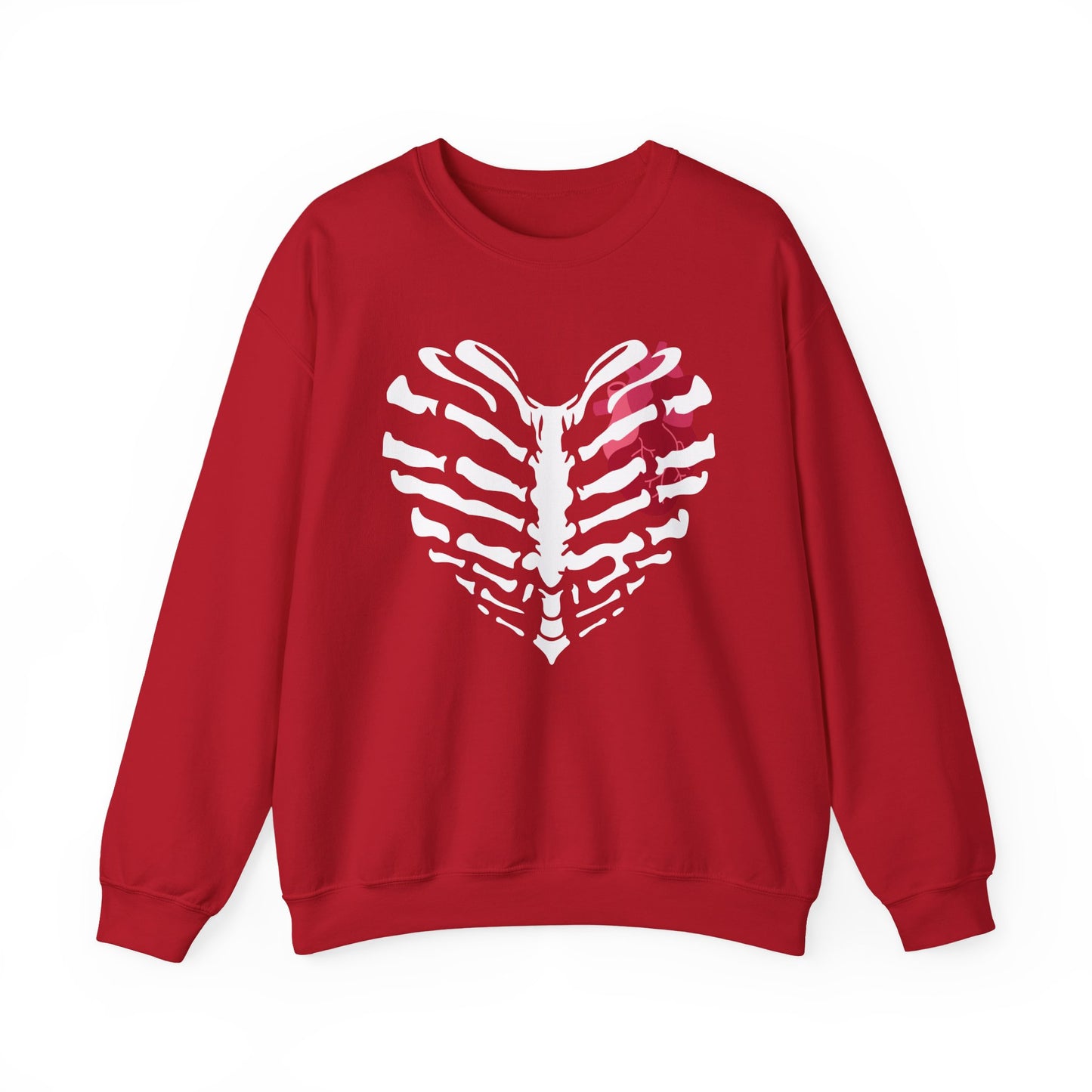 Skeleton Heart Sweatshirt, Unisex Crewneck, Halloween Sweatshirt, Gothic Style