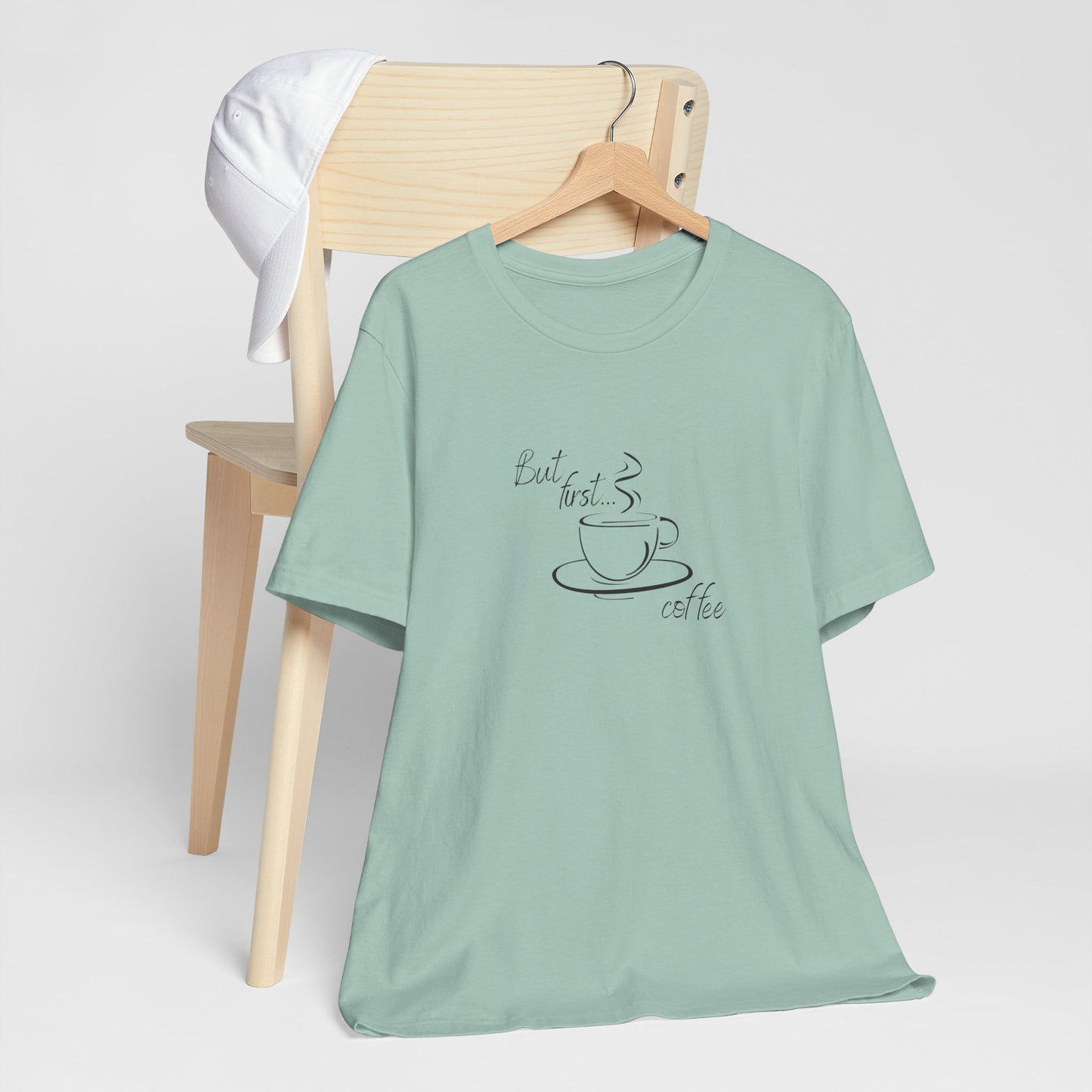 But First Coffee, Coffee Lover's Unisex Tee - Perfect for Casual Outings, Gifts, Birthdays, or Cozy Mornings, Wear it with Style!