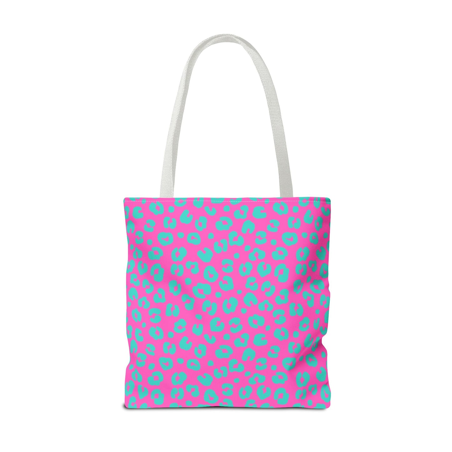 Trying to Hold My Life Together Tote Bag — Pink Teal Leopard Print Canvas Tote