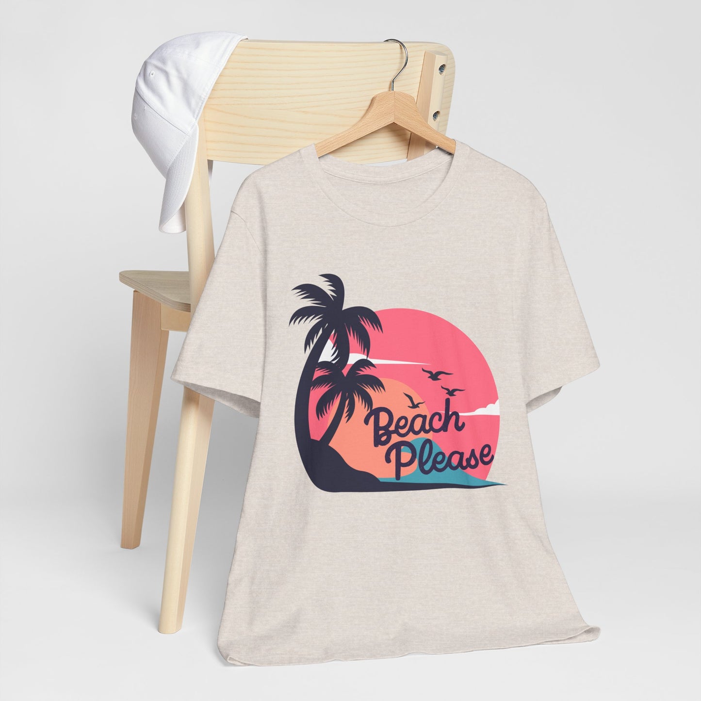 Beach Please Tee - Fun Unisex Jersey T-Shirt for Summer, Beach Lovers, Vacation Wear, Travel Gift, Relaxation Apparel
