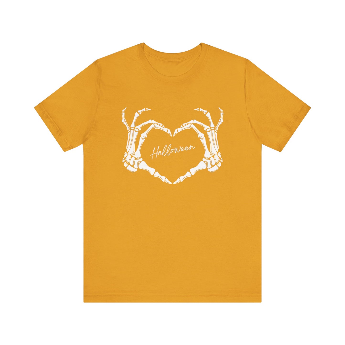 Skeleton Heart Hands Casual Graphic Tee - Perfect for Everyday Fall Spooky Season and Halloween Lovers