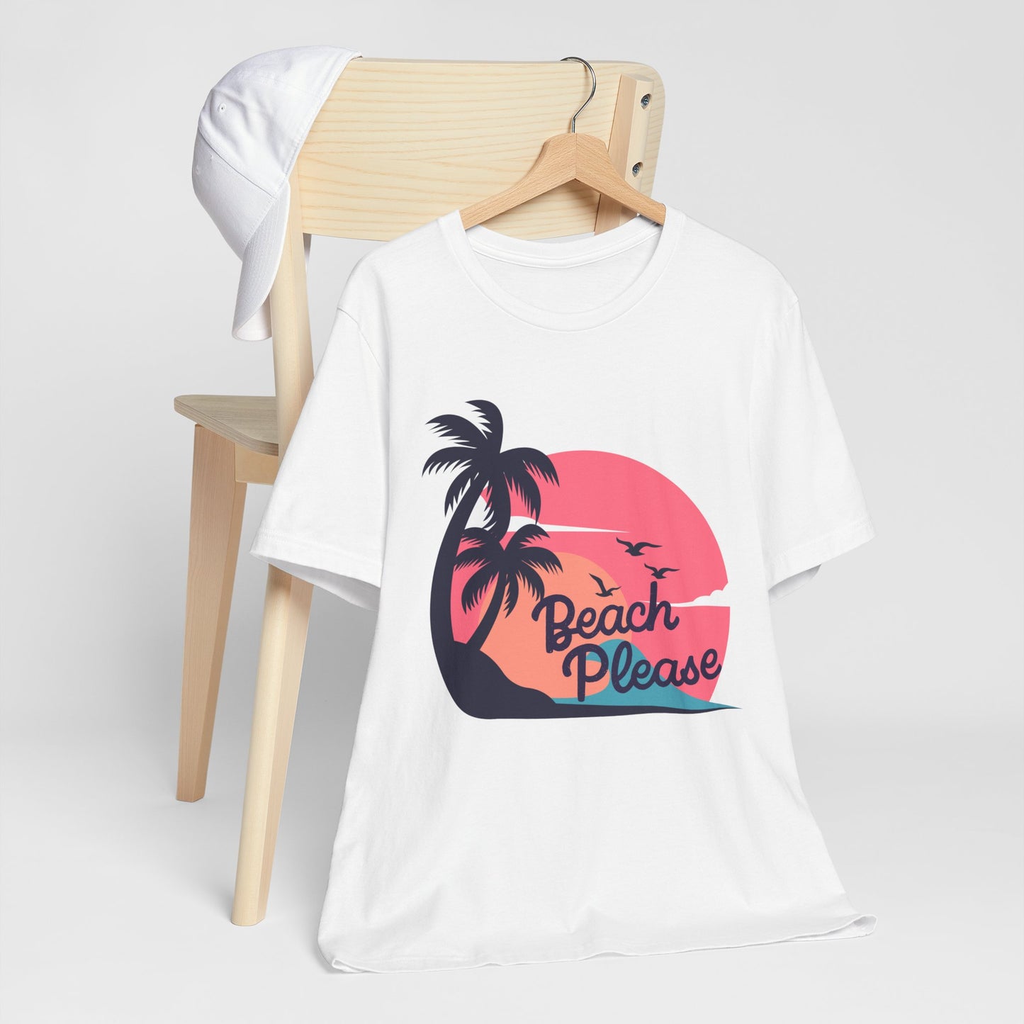 Beach Please Tee - Fun Unisex Jersey T-Shirt for Summer, Beach Lovers, Vacation Wear, Travel Gift, Relaxation Apparel