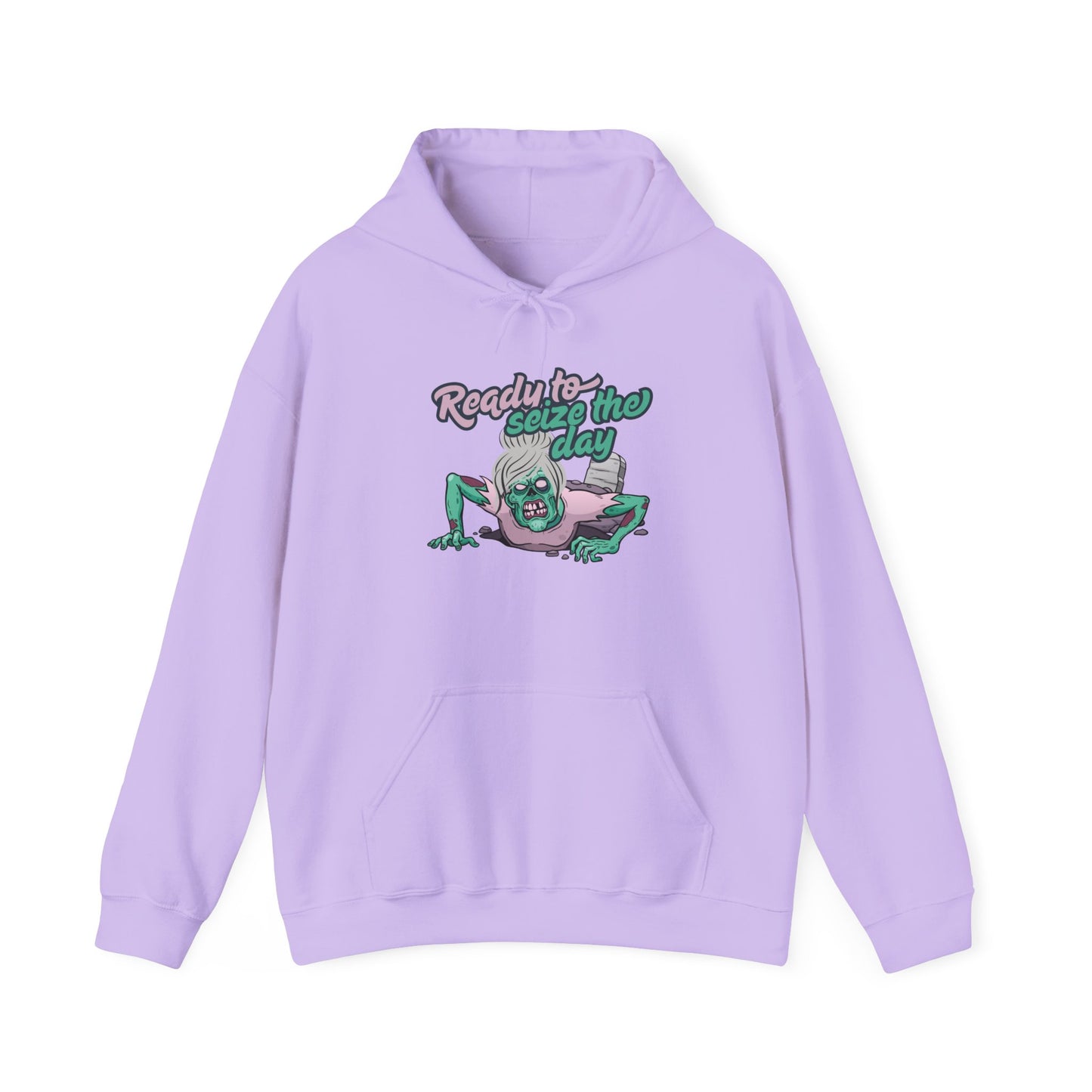 Zombie Vibes Hooded Sweatshirt - Seize the Day, Halloween Gift, Cozy Fall Wear, Unisex Pullover, Casual Comfort