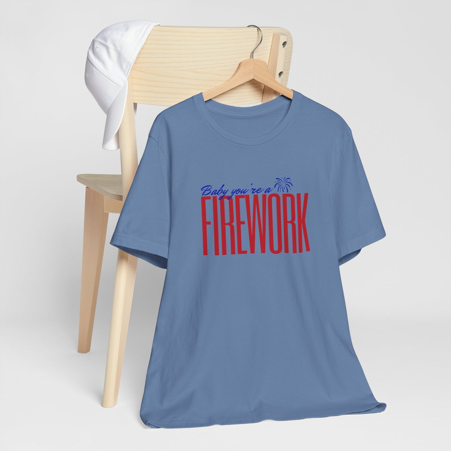 Pink Firework Unisex Tee, Patriotic T-Shirt, 4th of July Apparel, Summer Party Shirt, Fun Statement Tee, Casual Comfort Wear