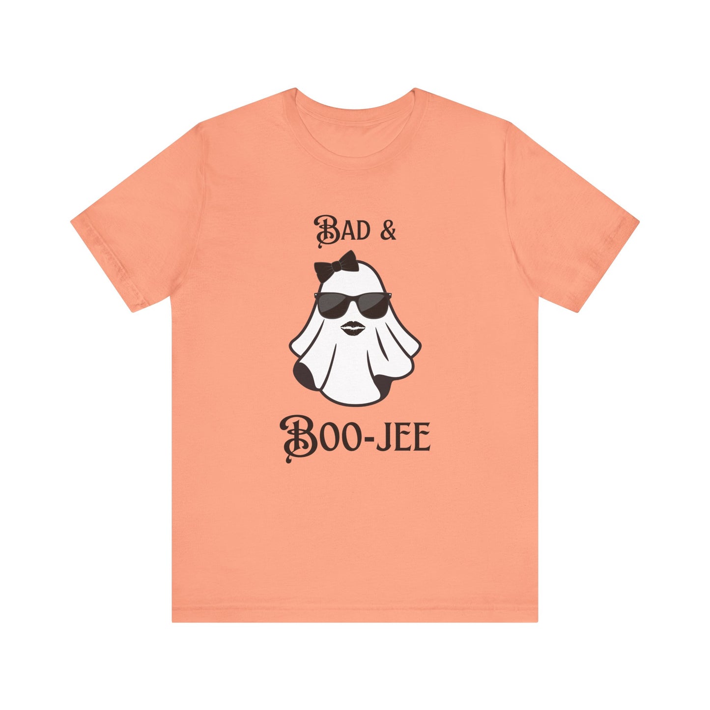 Bad & Boo-Jee Funny Unisex T-Shirt, Cool Graphic Tee, Gift for Dog Lovers, Halloween lovers, Casual Wear for Halloween