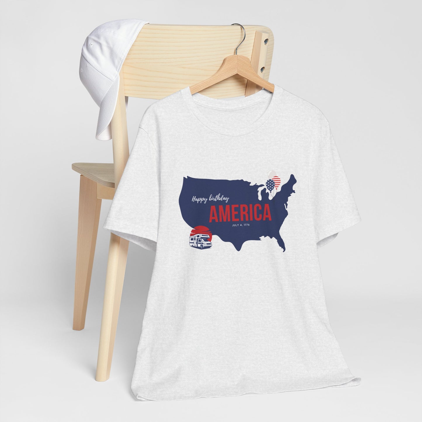Happy Birthday America Tee, Unisex Jersey T-Shirt, 4th of July Shirt, Patriotic Tee, Americana Apparel, Independence Day Gift