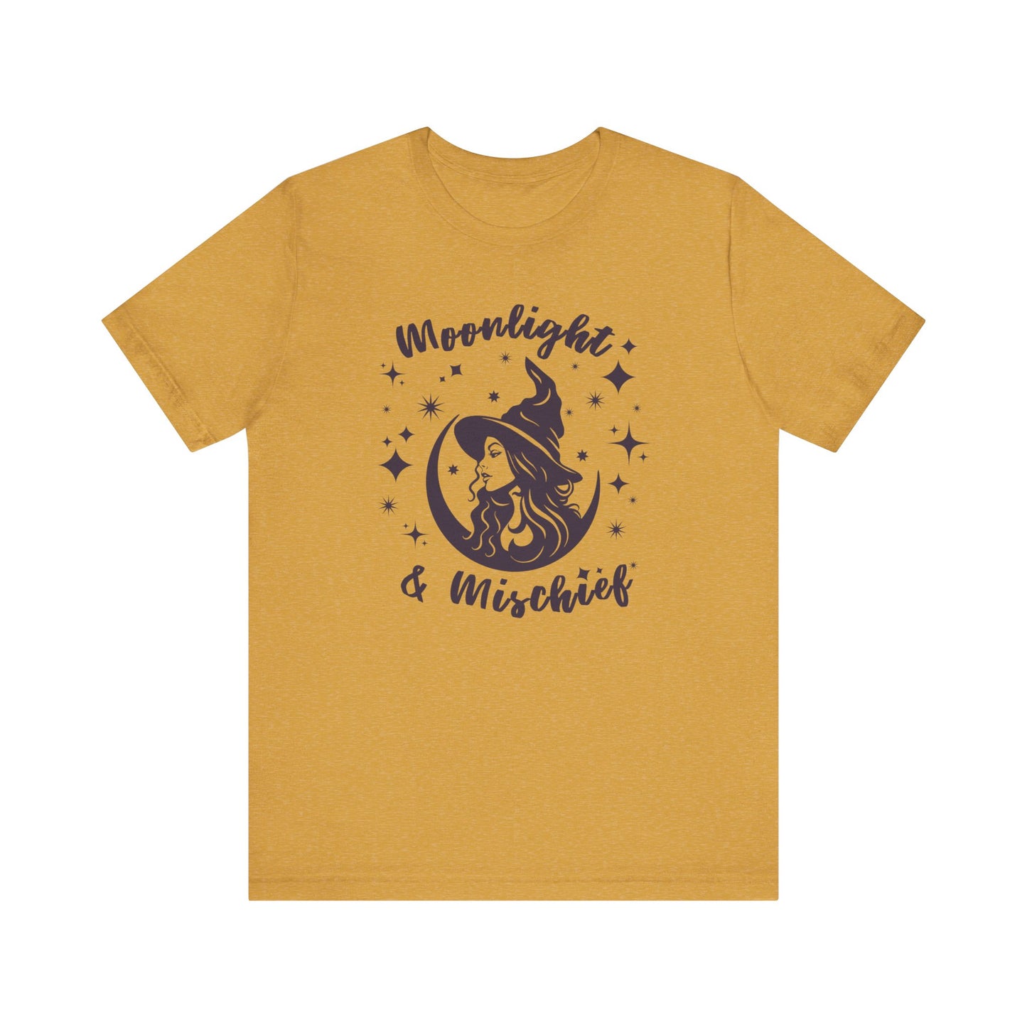 Moonlight & Mischief Witchy Tee - Unisex Short Sleeve Shirt for Halloween, Gifts for Her, Witchy Vibes, Casual Wear, Cozy Style
