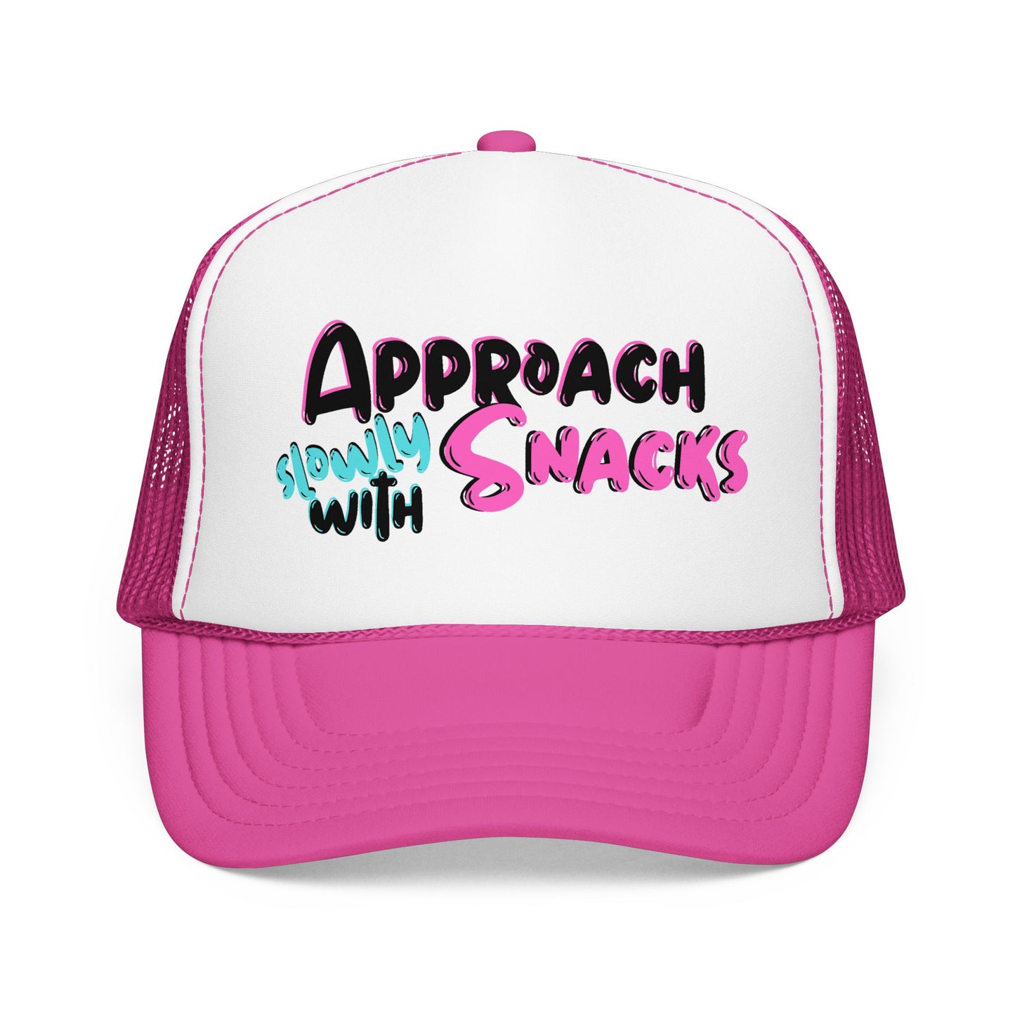 Trucker Hat — "Approach Slowly With Snacks" Foam Mesh Cap
