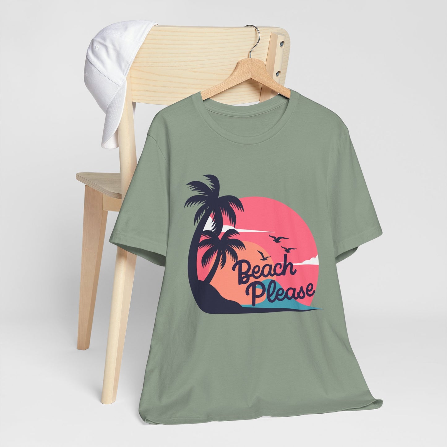 Beach Please Tee - Fun Unisex Jersey T-Shirt for Summer, Beach Lovers, Vacation Wear, Travel Gift, Relaxation Apparel