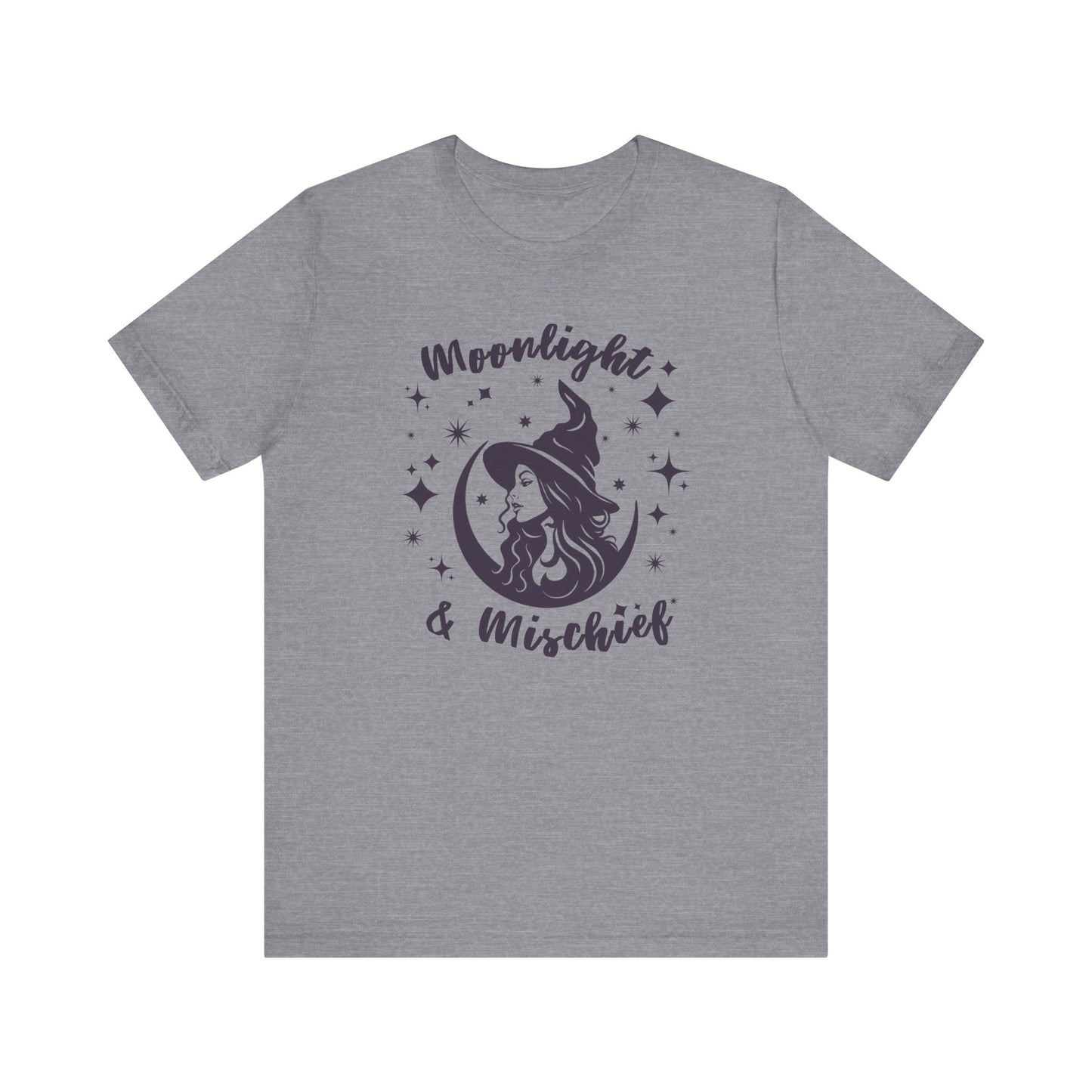 Moonlight & Mischief Witchy Tee - Unisex Short Sleeve Shirt for Halloween, Gifts for Her, Witchy Vibes, Casual Wear, Cozy Style