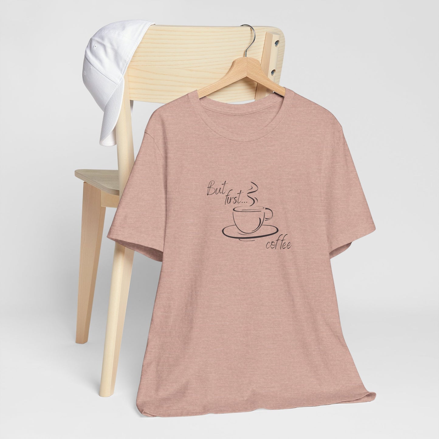 But First Coffee, Coffee Lover's Unisex Tee - Perfect for Casual Outings, Gifts, Birthdays, or Cozy Mornings, Wear it with Style!