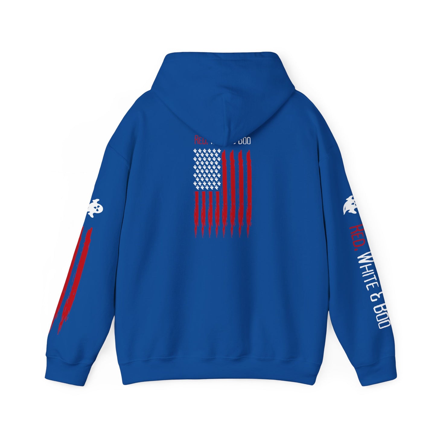 Red White and Boo Unisex Hoodie - Casual Apparel, Streetwear Style, Cozy Sweatshirt, Layering Essential, Gift for Him/Her