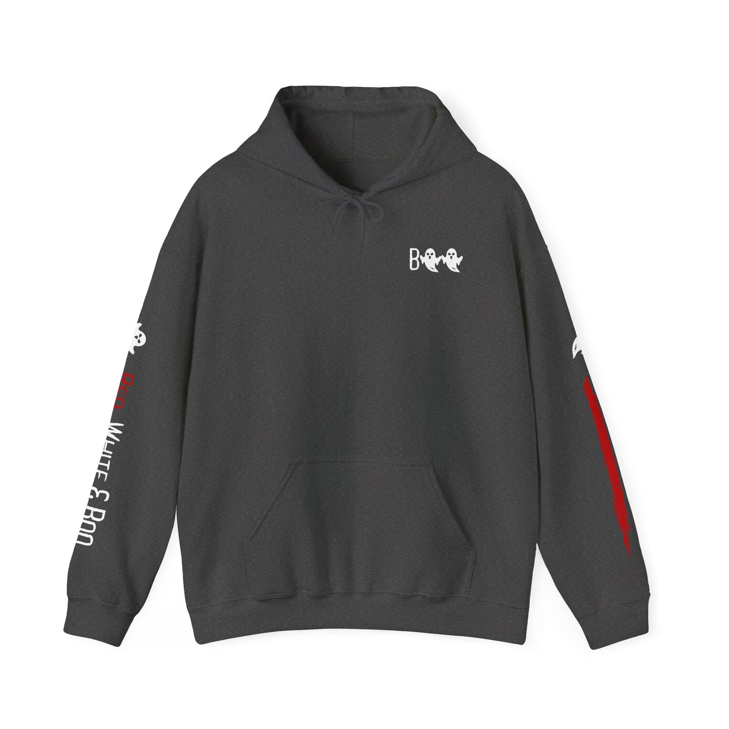Red White and Boo Unisex Hoodie - Casual Apparel, Streetwear Style, Cozy Sweatshirt, Layering Essential, Gift for Him/Her