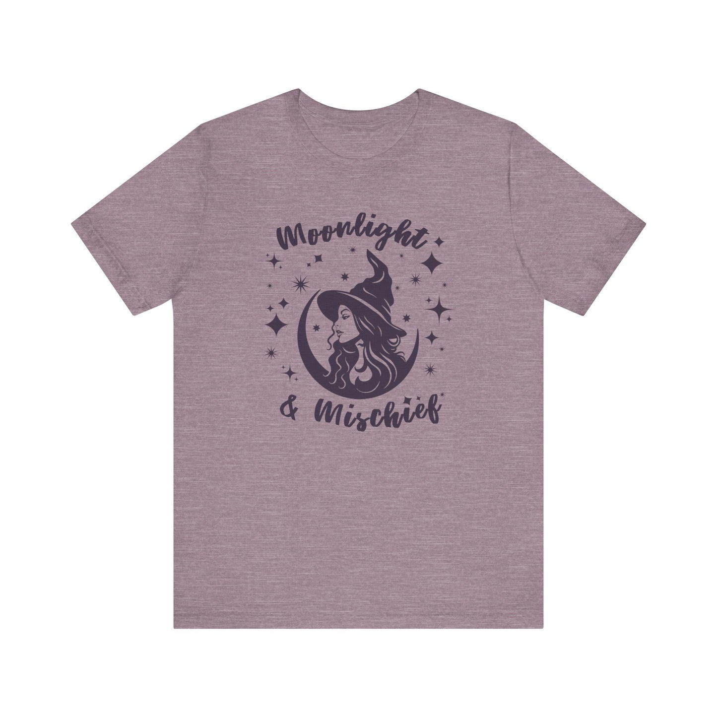 Moonlight & Mischief Witchy Tee - Unisex Short Sleeve Shirt for Halloween, Gifts for Her, Witchy Vibes, Casual Wear, Cozy Style