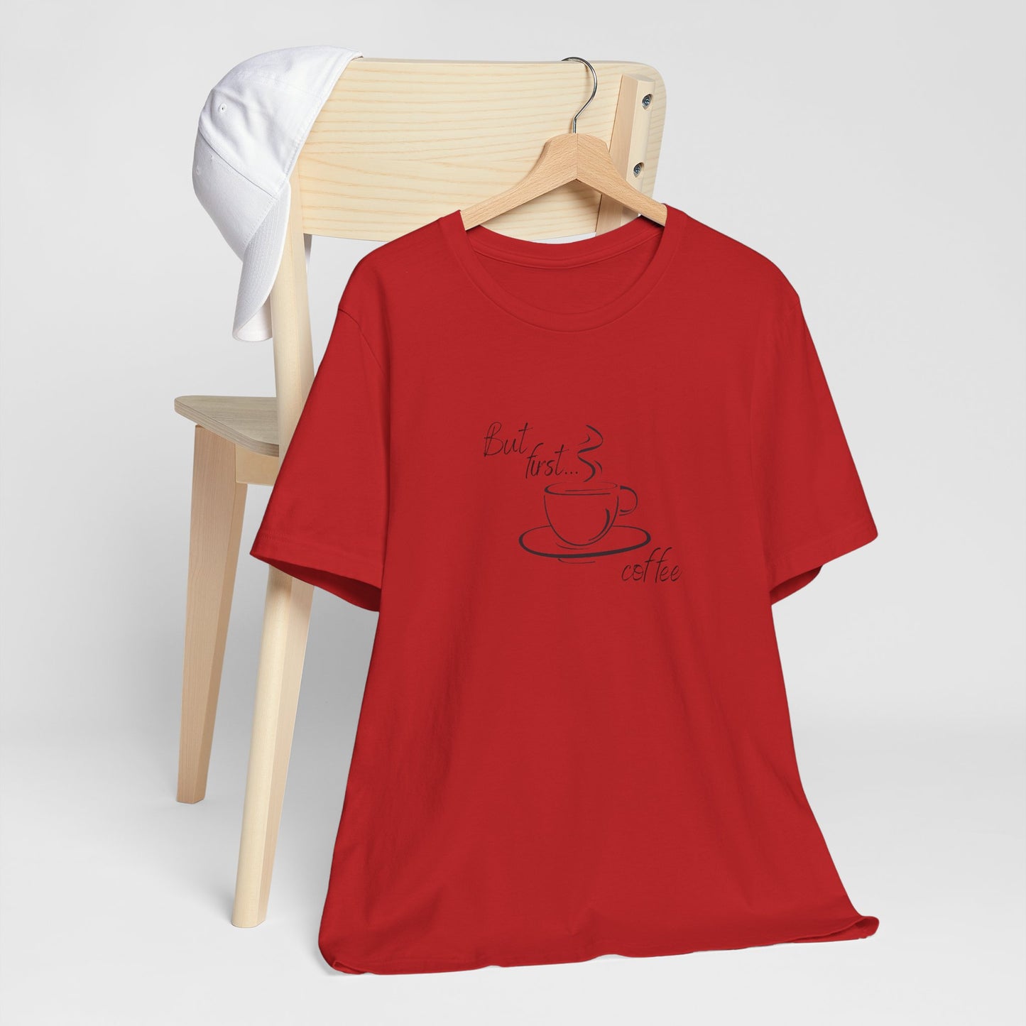 But First Coffee, Coffee Lover's Unisex Tee - Perfect for Casual Outings, Gifts, Birthdays, or Cozy Mornings, Wear it with Style!