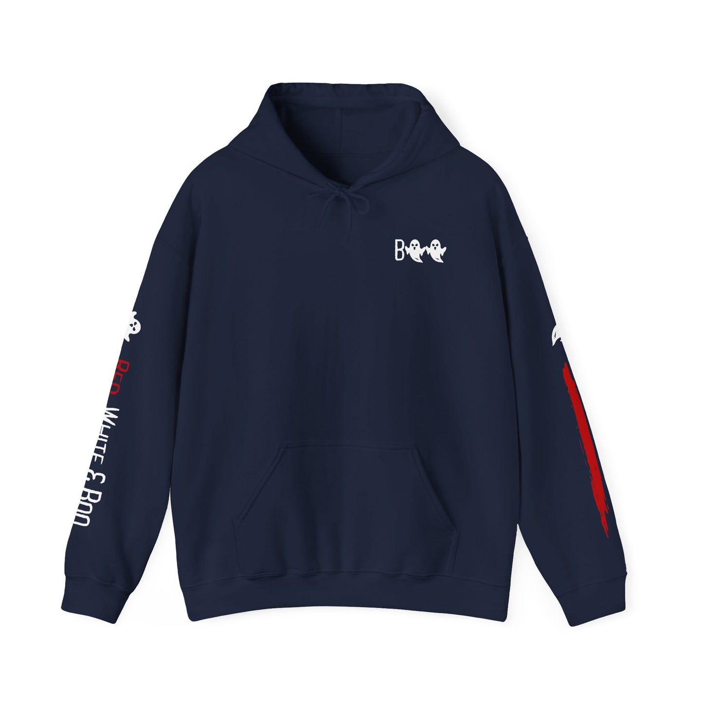 Red White and Boo Unisex Hoodie - Casual Apparel, Streetwear Style, Cozy Sweatshirt, Layering Essential, Gift for Him/Her