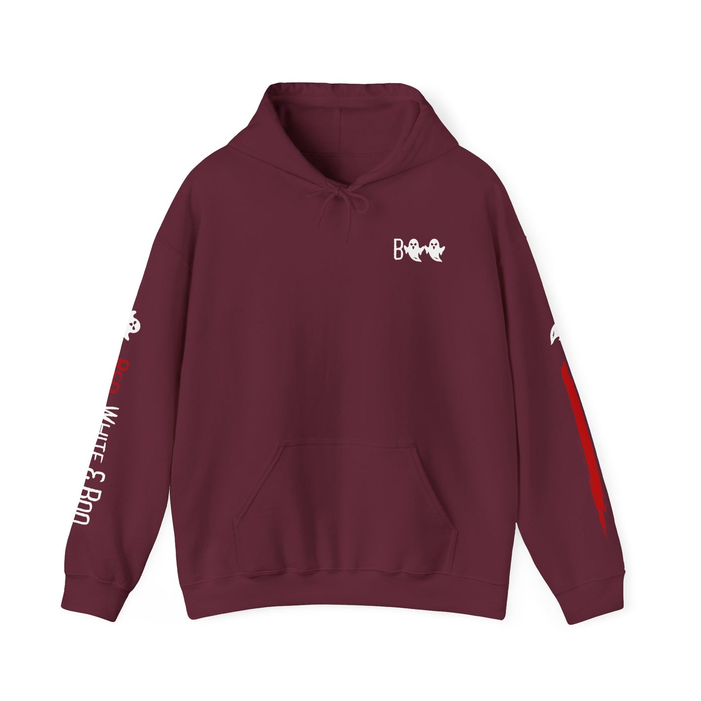 Red White and Boo Unisex Hoodie - Casual Apparel, Streetwear Style, Cozy Sweatshirt, Layering Essential, Gift for Him/Her