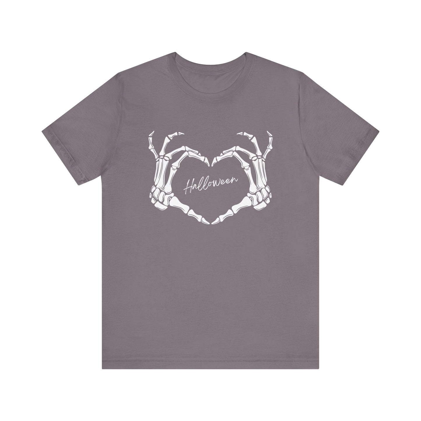 Skeleton Heart Hands Casual Graphic Tee - Perfect for Everyday Fall Spooky Season and Halloween Lovers