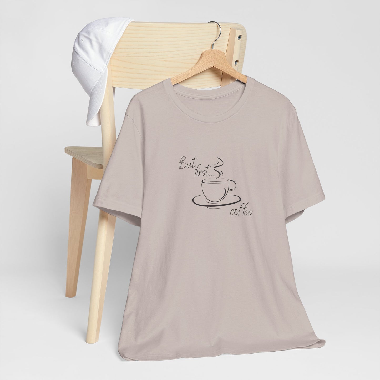 But First Coffee, Coffee Lover's Unisex Tee - Perfect for Casual Outings, Gifts, Birthdays, or Cozy Mornings, Wear it with Style!