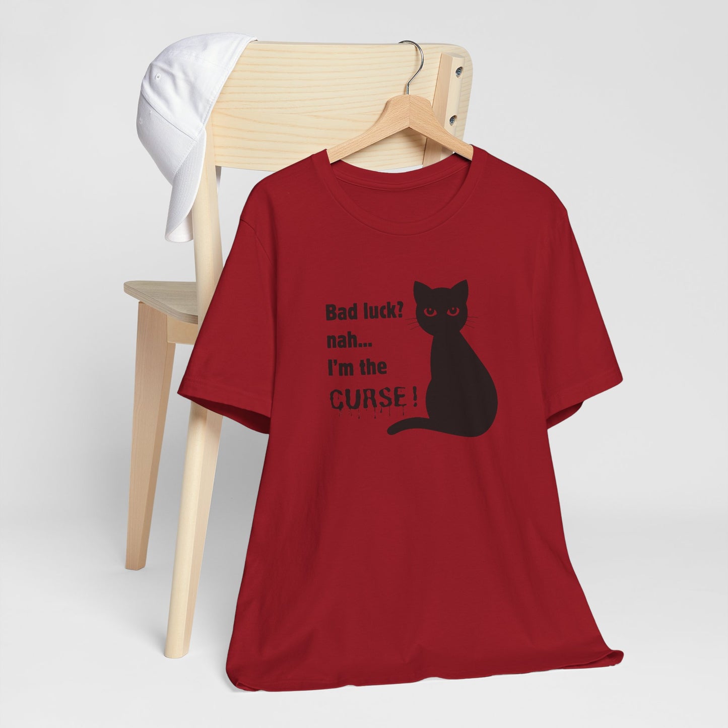 Black Cat Curse Tee: Funny T-Shirt, Cat Lovers Gift, Spooky Halloween Apparel, Unique Animal Shirt, Cozy Everyday Wear