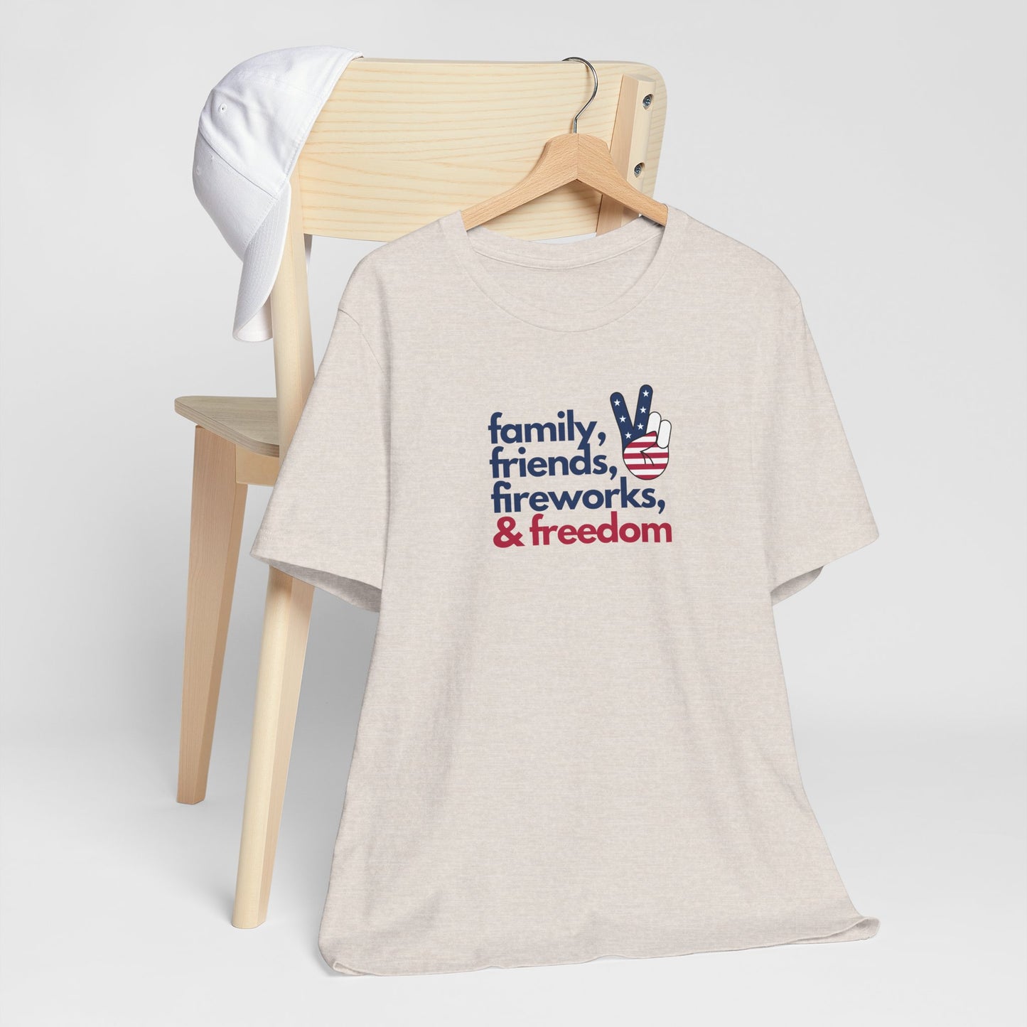 Patriotic Peace Tee, Family Friends Fireworks t-shirt, July 4th shirt, Unisex Independence Day top, Casual summer wear