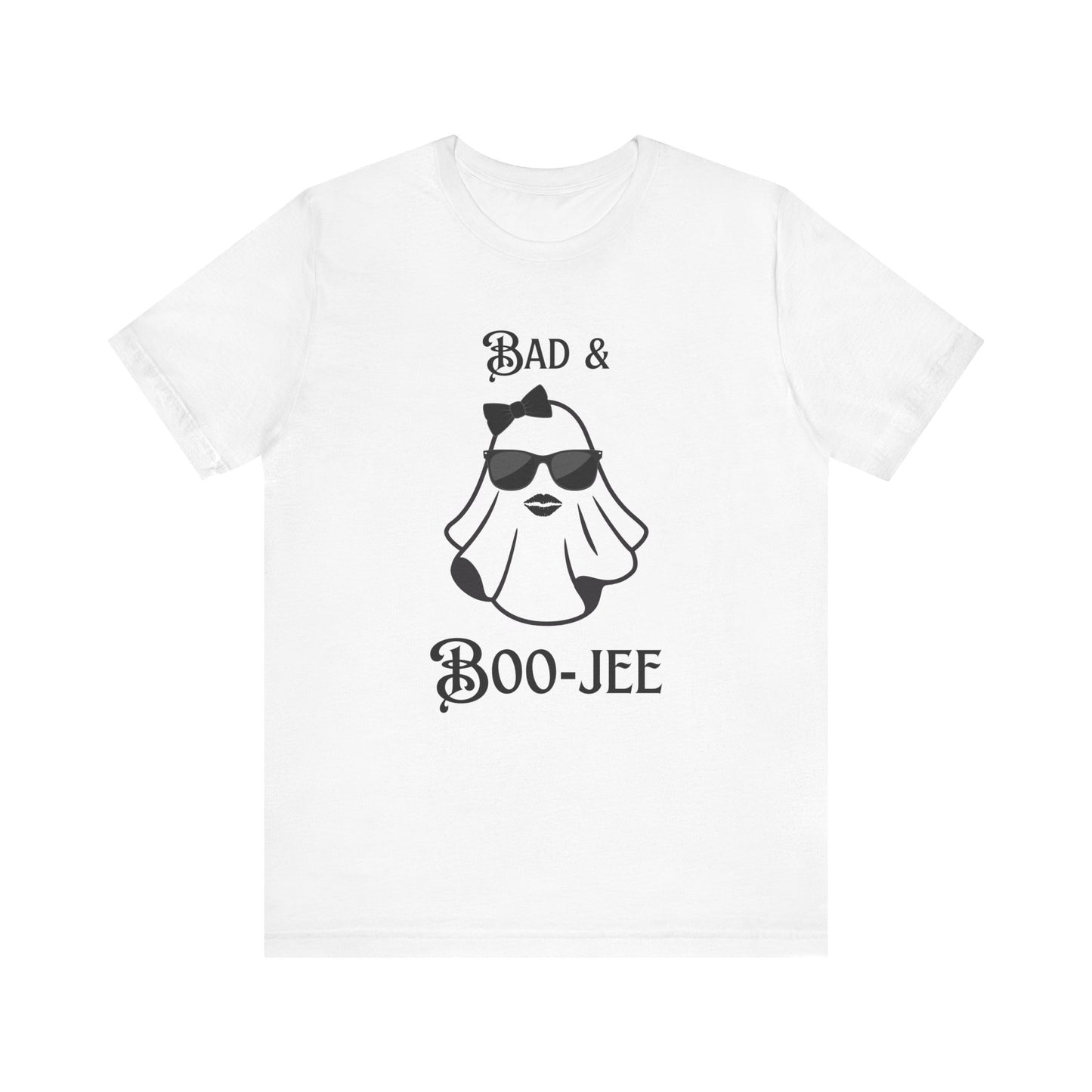 Bad & Boo-Jee Funny Unisex T-Shirt, Cool Graphic Tee, Gift for Dog Lovers, Halloween lovers, Casual Wear for Halloween