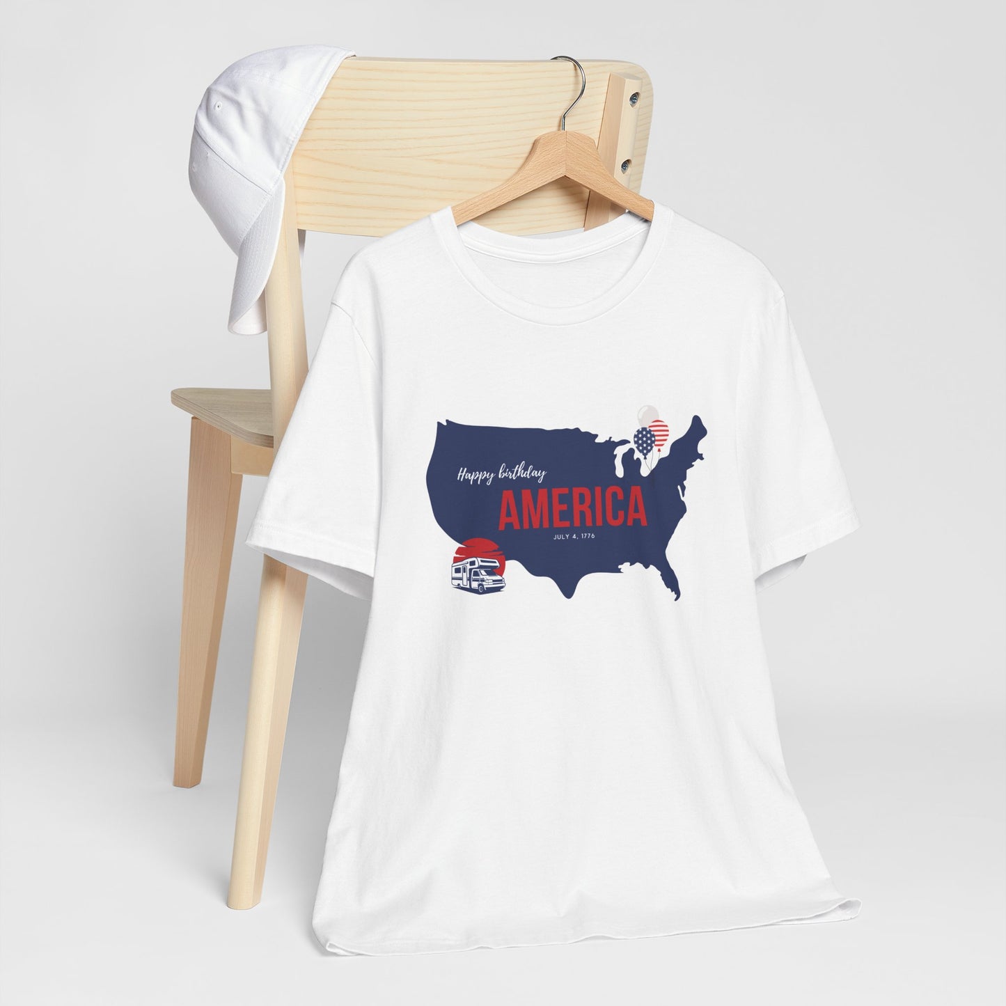 Happy Birthday America Tee, Unisex Jersey T-Shirt, 4th of July Shirt, Patriotic Tee, Americana Apparel, Independence Day Gift