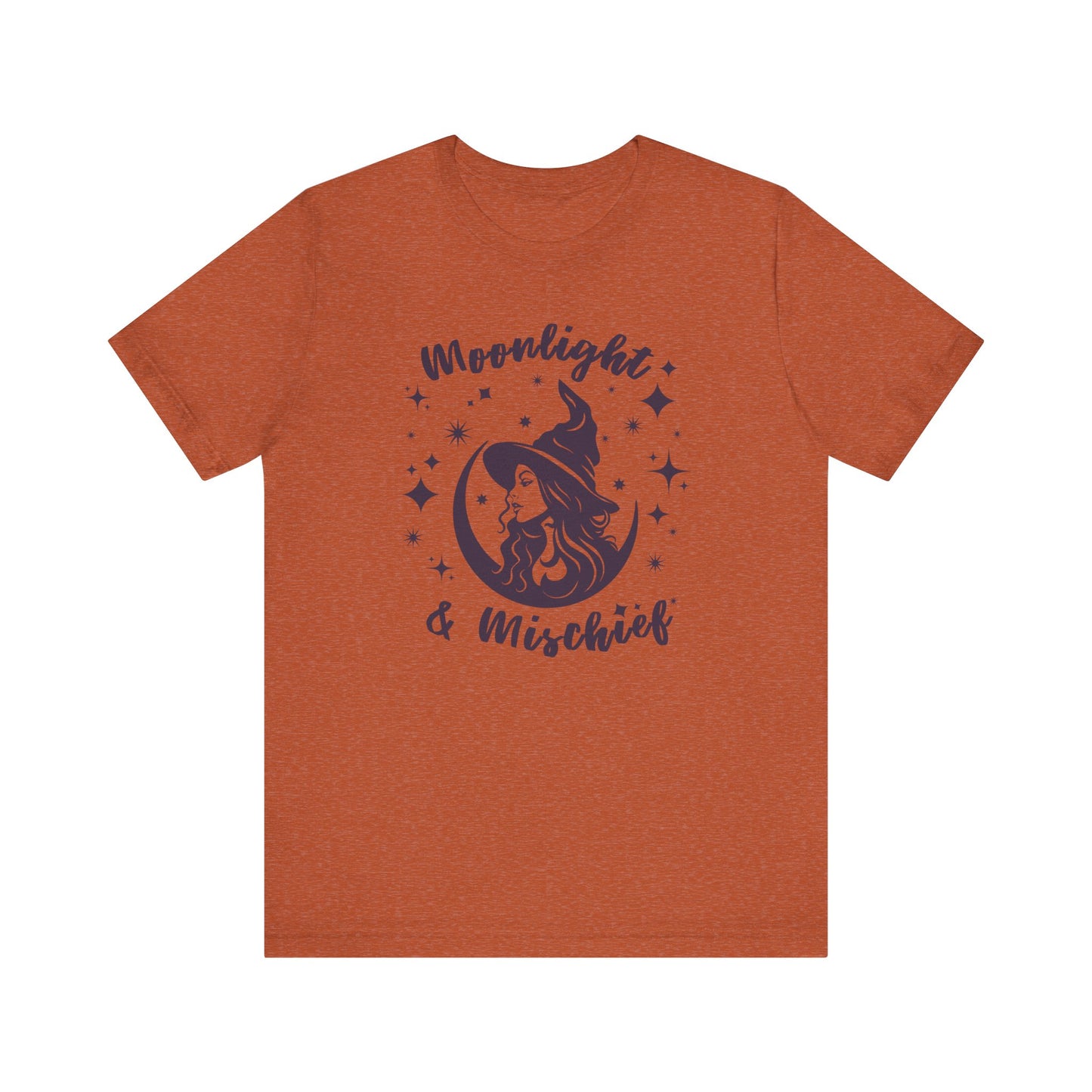 Moonlight & Mischief Witchy Tee - Unisex Short Sleeve Shirt for Halloween, Gifts for Her, Witchy Vibes, Casual Wear, Cozy Style