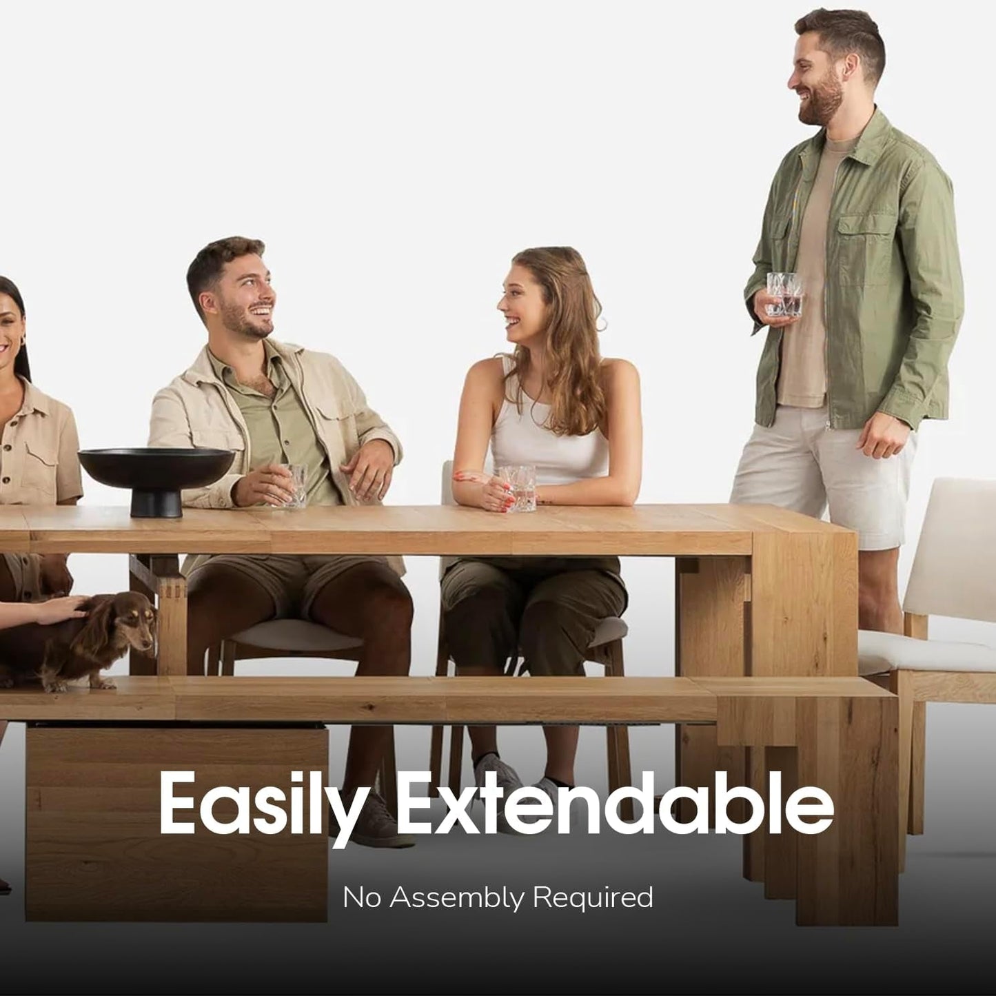 Expandable Dining Room Table for 2 to 12
