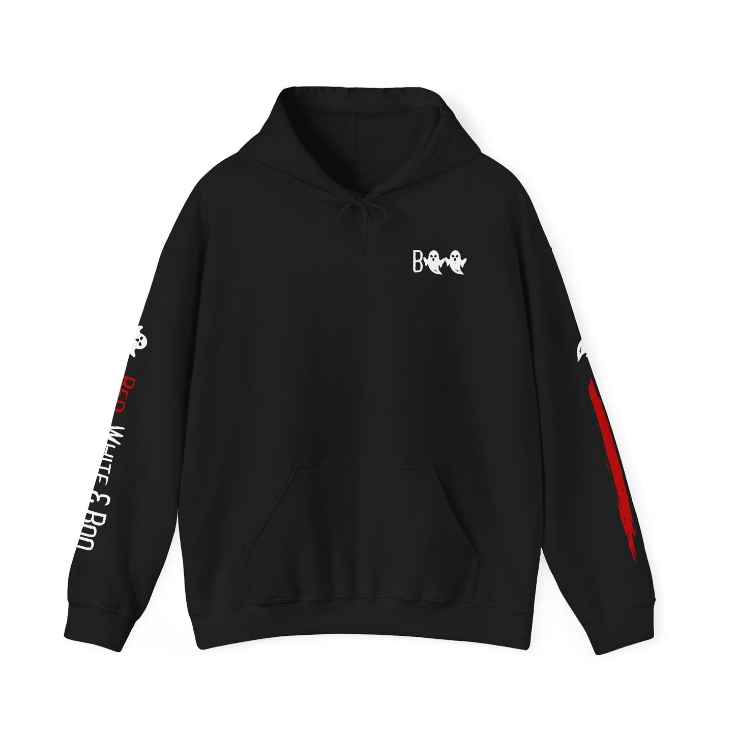 Red White and Boo Unisex Hoodie - Casual Apparel, Streetwear Style, Cozy Sweatshirt, Layering Essential, Gift for Him/Her