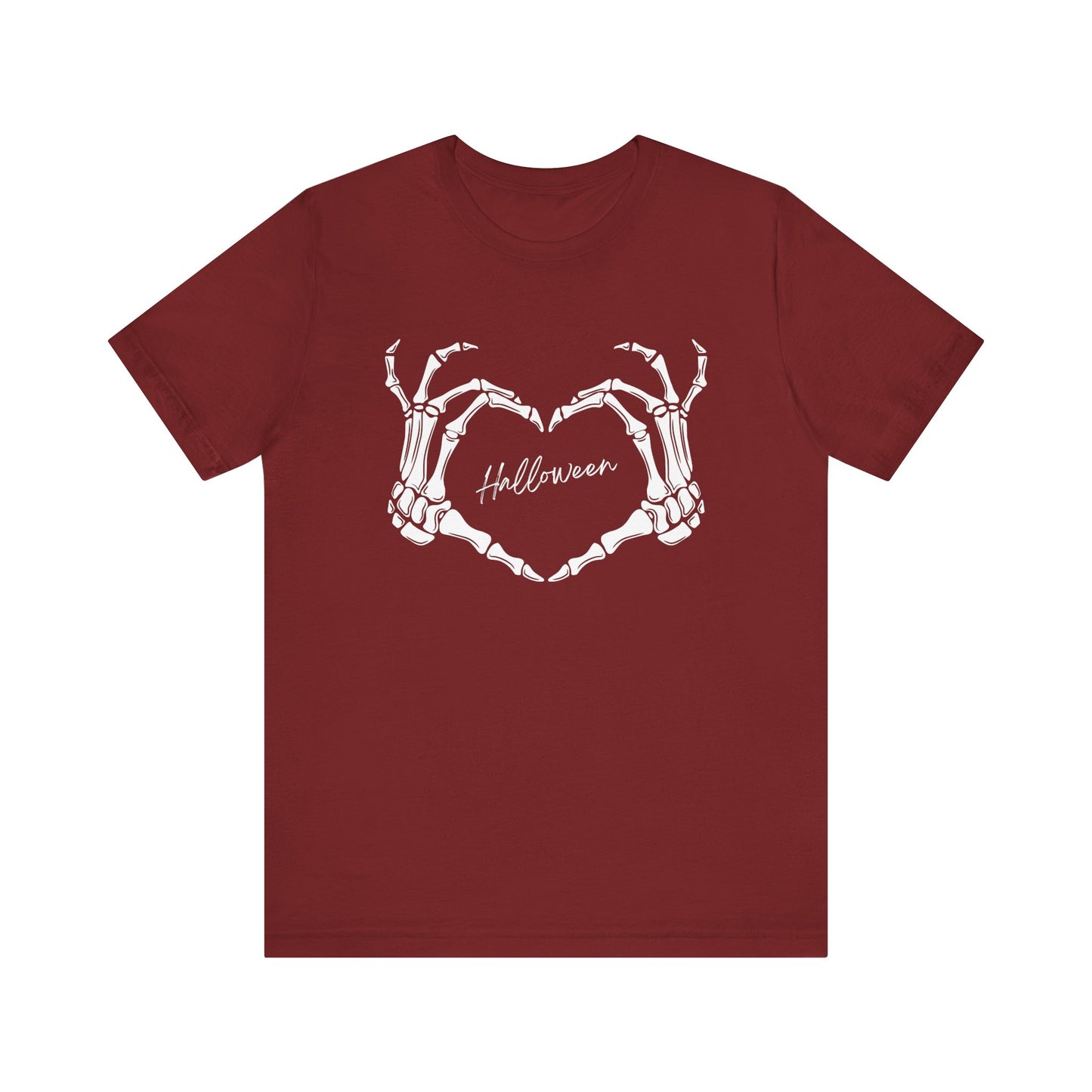 Skeleton Heart Hands Casual Graphic Tee - Perfect for Everyday Fall Spooky Season and Halloween Lovers
