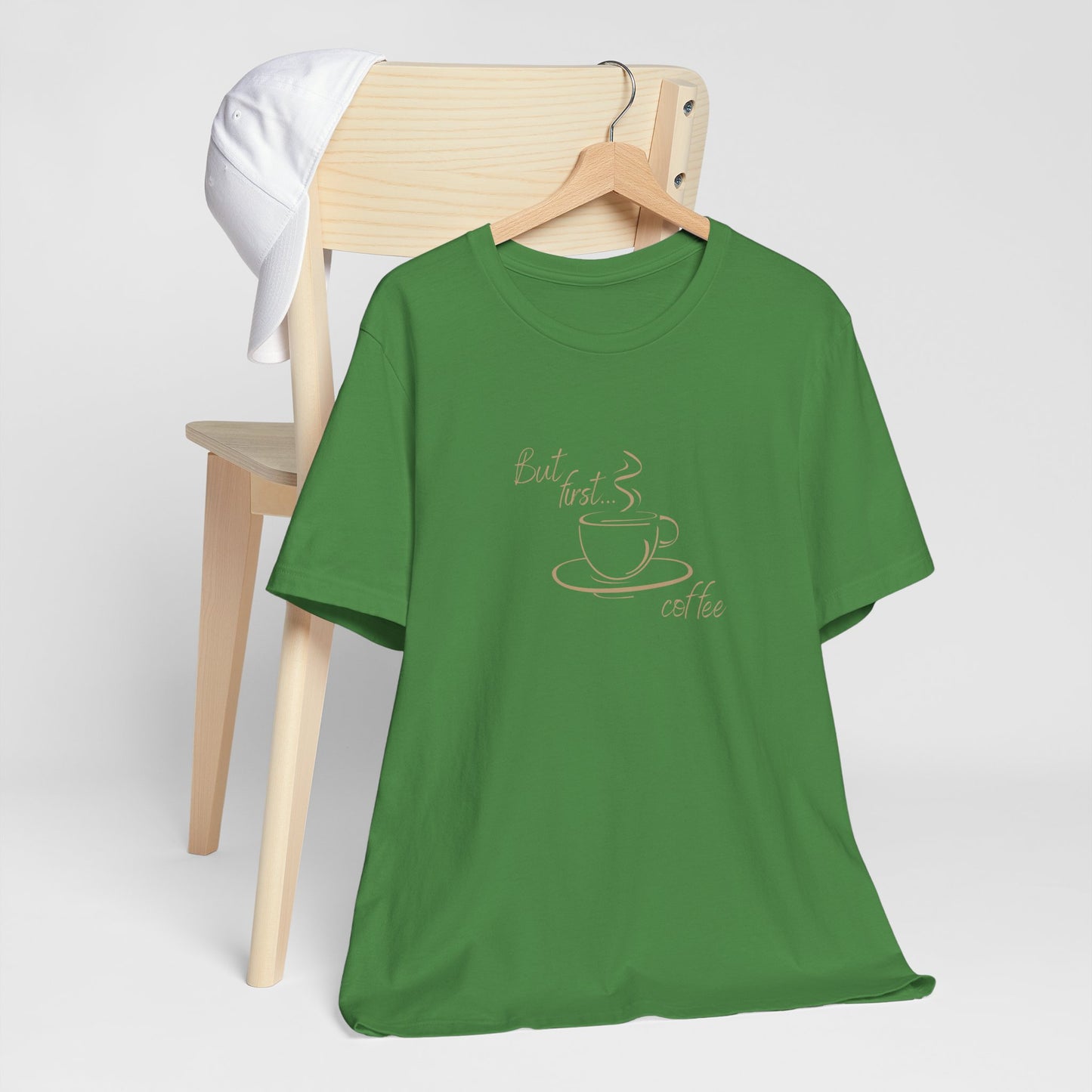 But First Coffee, Coffee Lover's Unisex Tee, Perfect for Casual Days, Gift for Coffee Enthusiasts, Relaxed Fit, Everyday Wear, Fun Coffee Shirt
