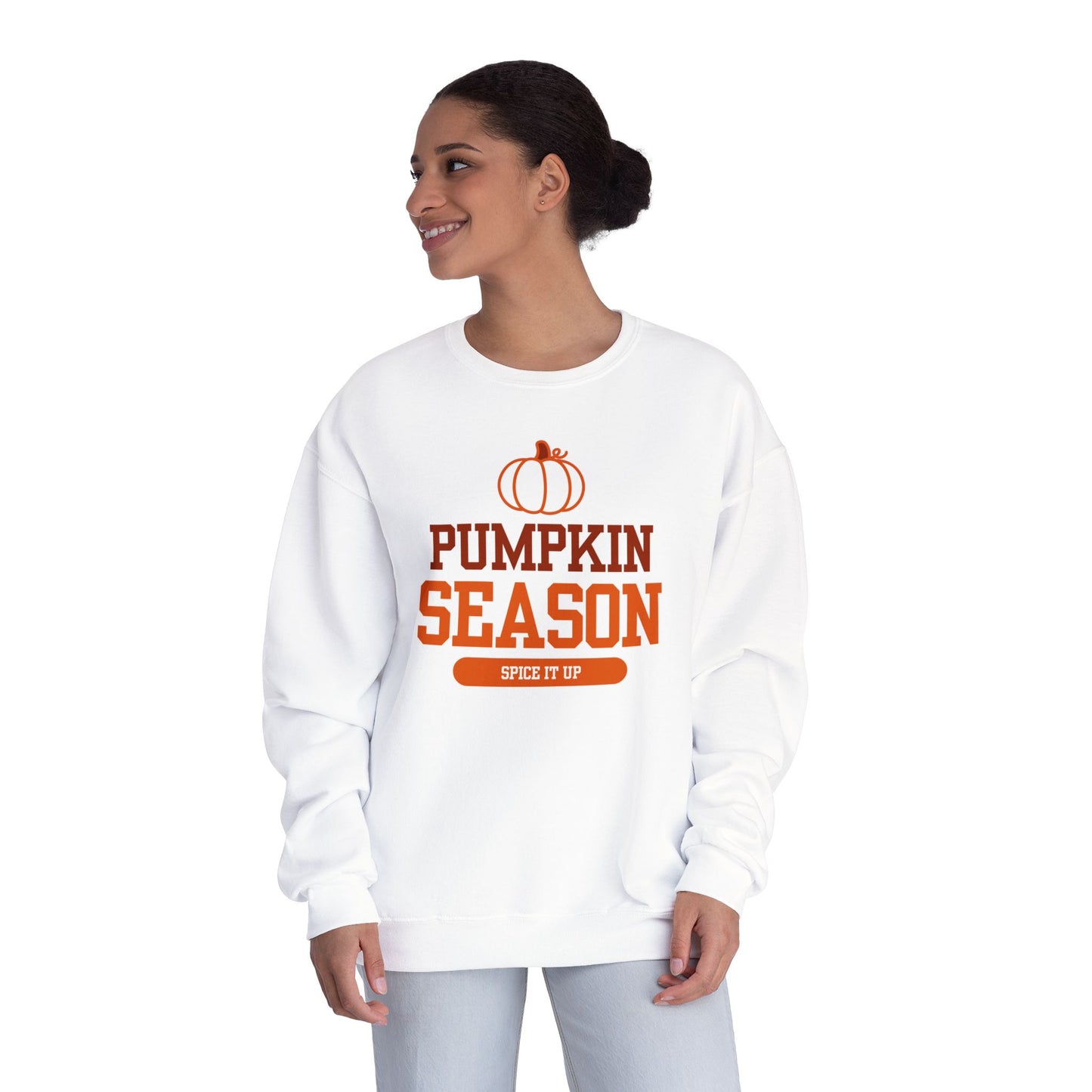 Pumpkin Season Crew Neck, Fall Sweatshirt, Halloween Apparel, Cozy Sweatshirt, Autumn Fashion, Seasonal Gift Idea