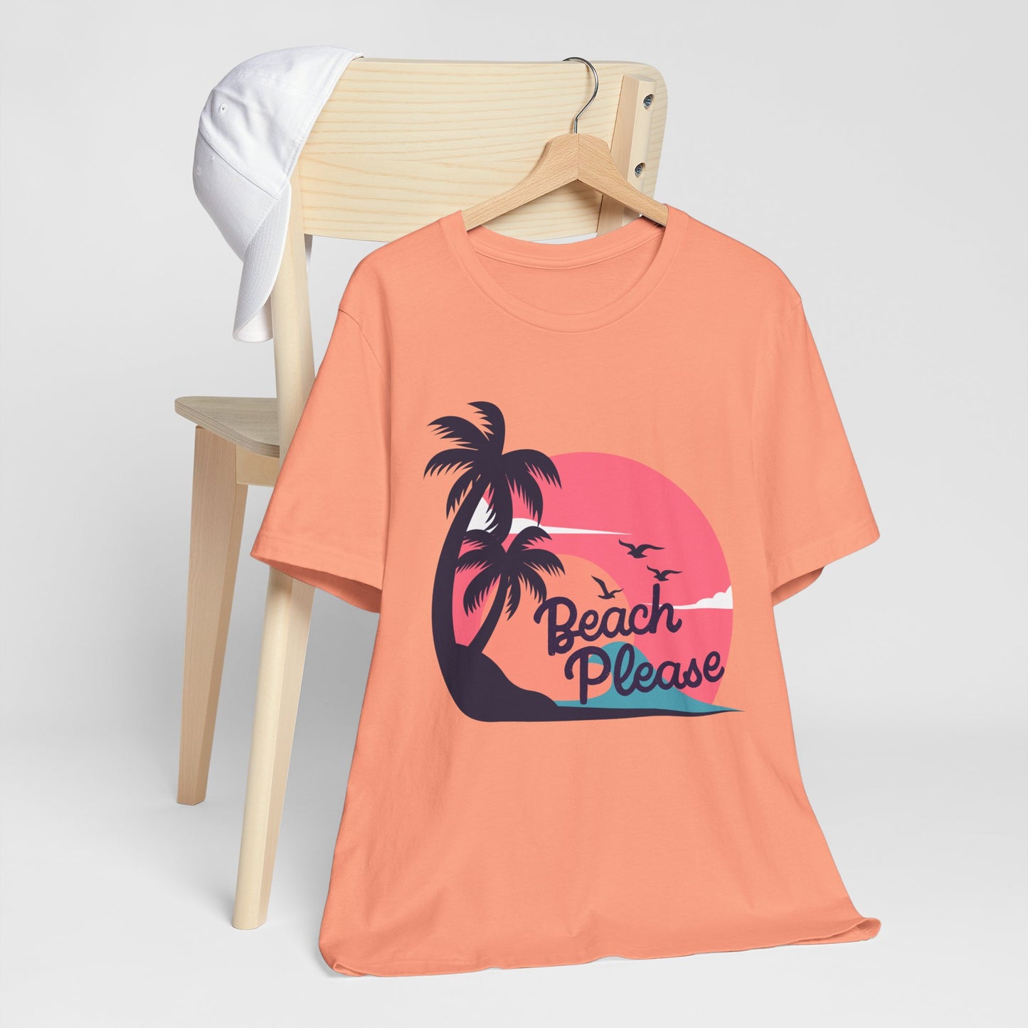 Beach Please Tee - Fun Unisex Jersey T-Shirt for Summer, Beach Lovers, Vacation Wear, Travel Gift, Relaxation Apparel