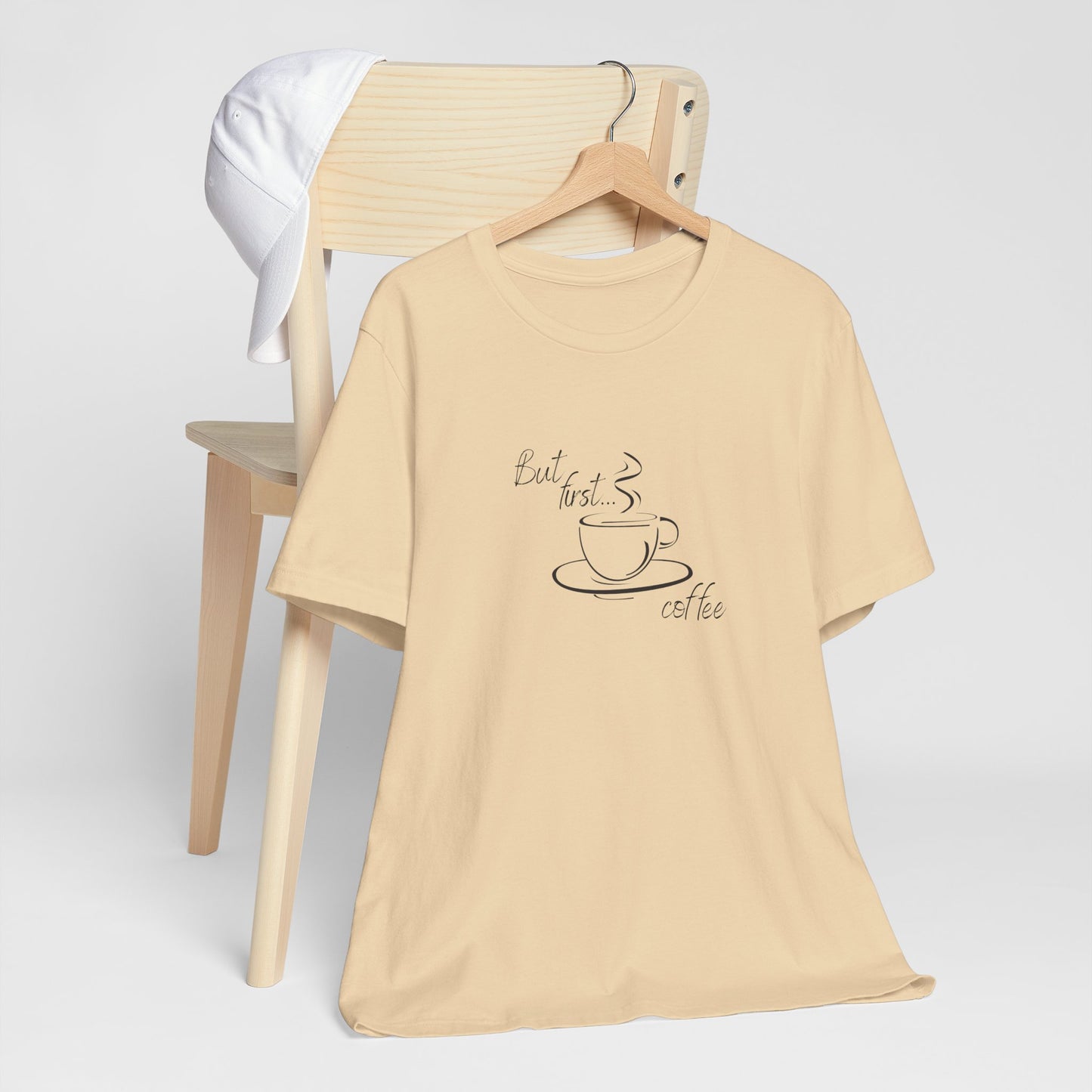 But First Coffee, Coffee Lover's Unisex Tee - Perfect for Casual Outings, Gifts, Birthdays, or Cozy Mornings, Wear it with Style!