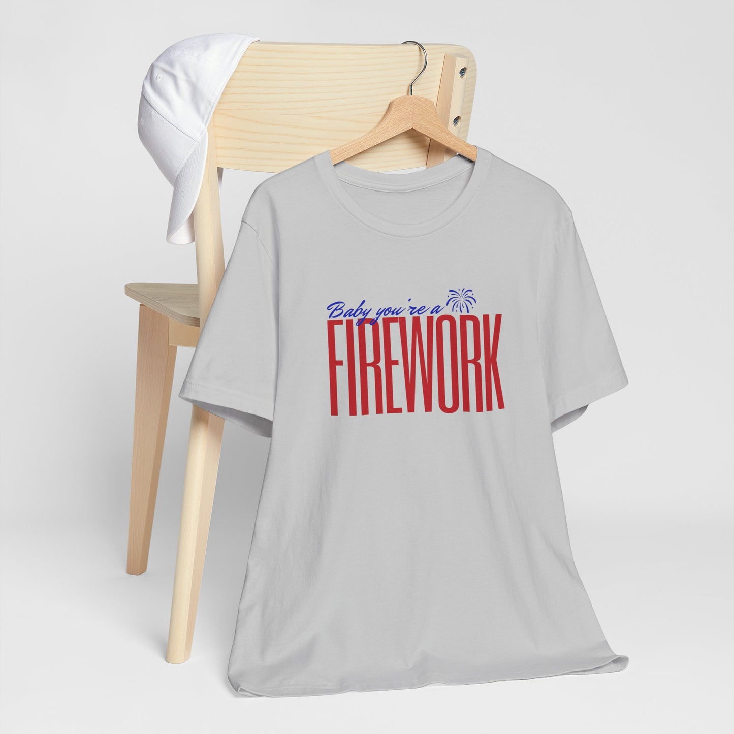 Pink Firework Unisex Tee, Patriotic T-Shirt, 4th of July Apparel, Summer Party Shirt, Fun Statement Tee, Casual Comfort Wear