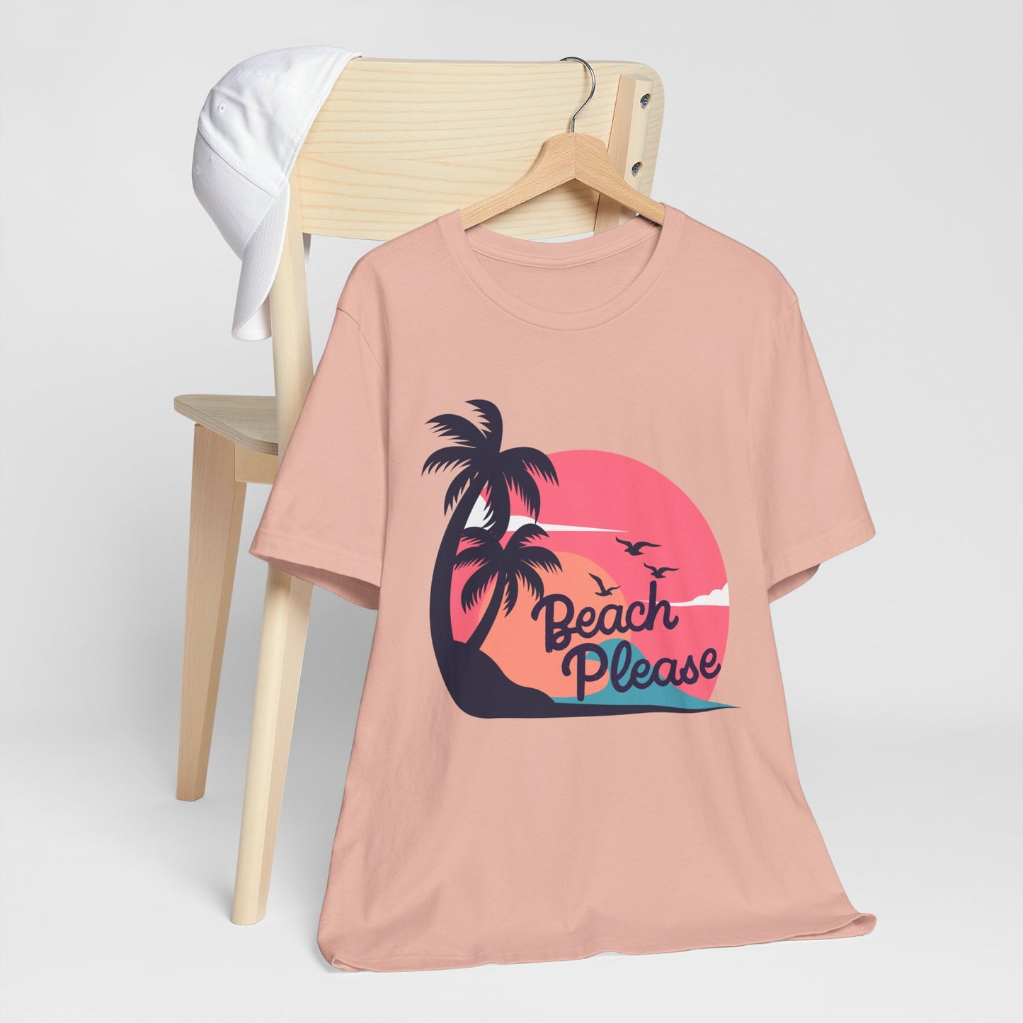Beach Please Tee - Fun Unisex Jersey T-Shirt for Summer, Beach Lovers, Vacation Wear, Travel Gift, Relaxation Apparel