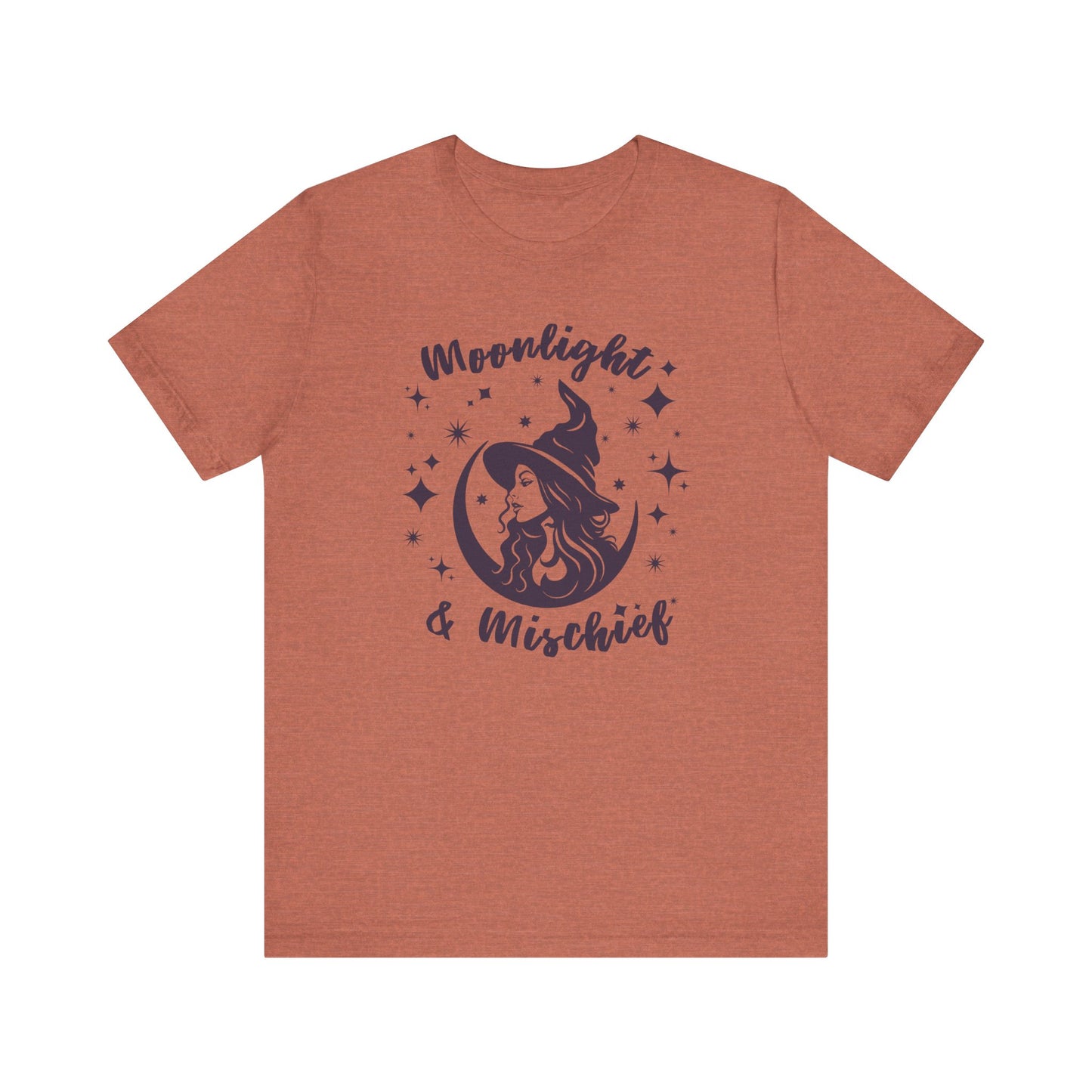 Moonlight & Mischief Witchy Tee - Unisex Short Sleeve Shirt for Halloween, Gifts for Her, Witchy Vibes, Casual Wear, Cozy Style