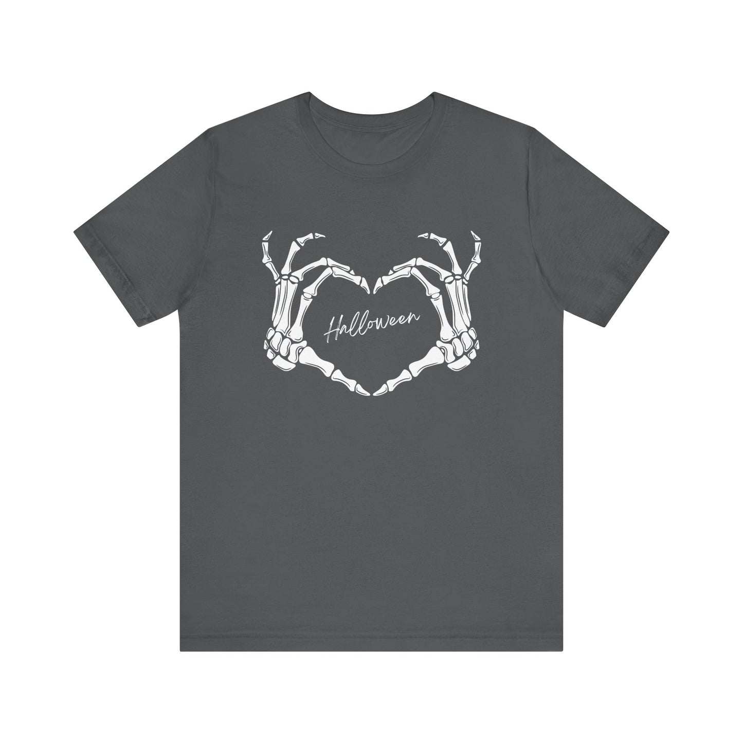 Skeleton Heart Hands Casual Graphic Tee - Perfect for Everyday Fall Spooky Season and Halloween Lovers