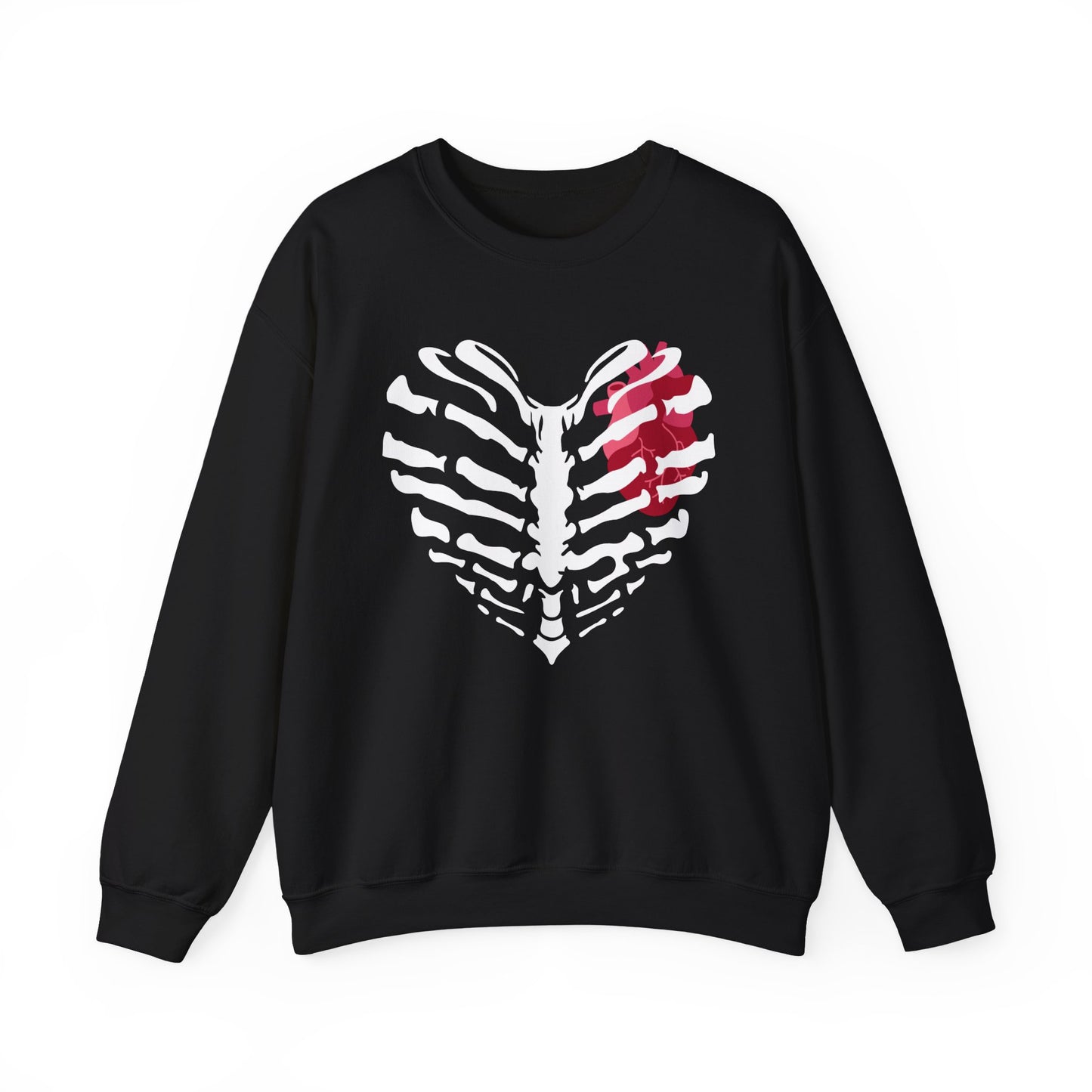 Skeleton Heart Sweatshirt, Unisex Crewneck, Halloween Sweatshirt, Gothic Style