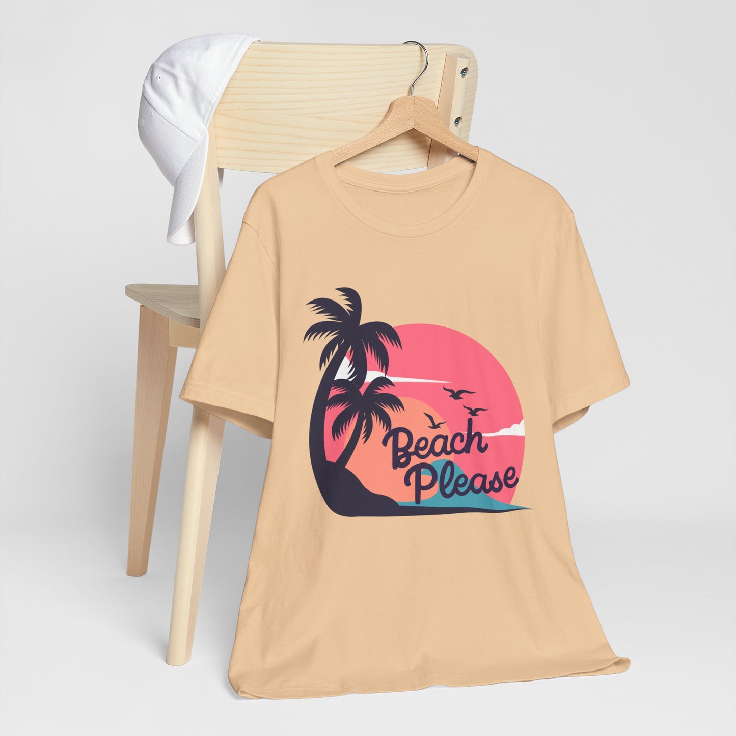 Beach Please Tee - Fun Unisex Jersey T-Shirt for Summer, Beach Lovers, Vacation Wear, Travel Gift, Relaxation Apparel