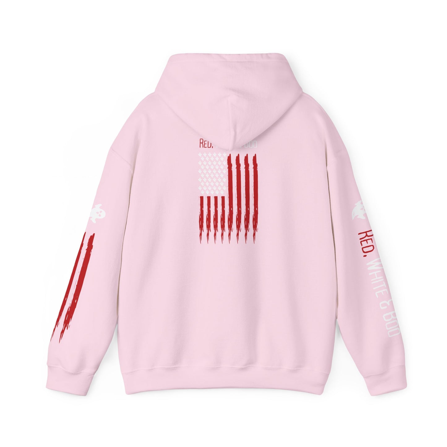 Red White and Boo Unisex Hoodie - Casual Apparel, Streetwear Style, Cozy Sweatshirt, Layering Essential, Gift for Him/Her