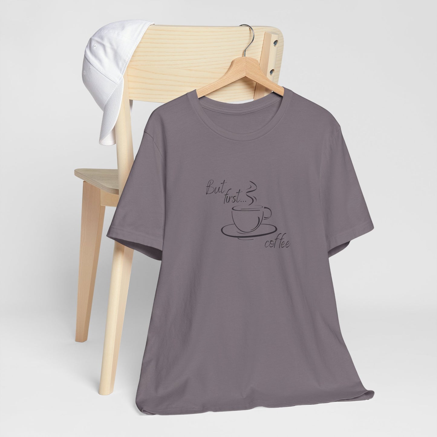 But First Coffee, Coffee Lover's Unisex Tee - Perfect for Casual Outings, Gifts, Birthdays, or Cozy Mornings, Wear it with Style!